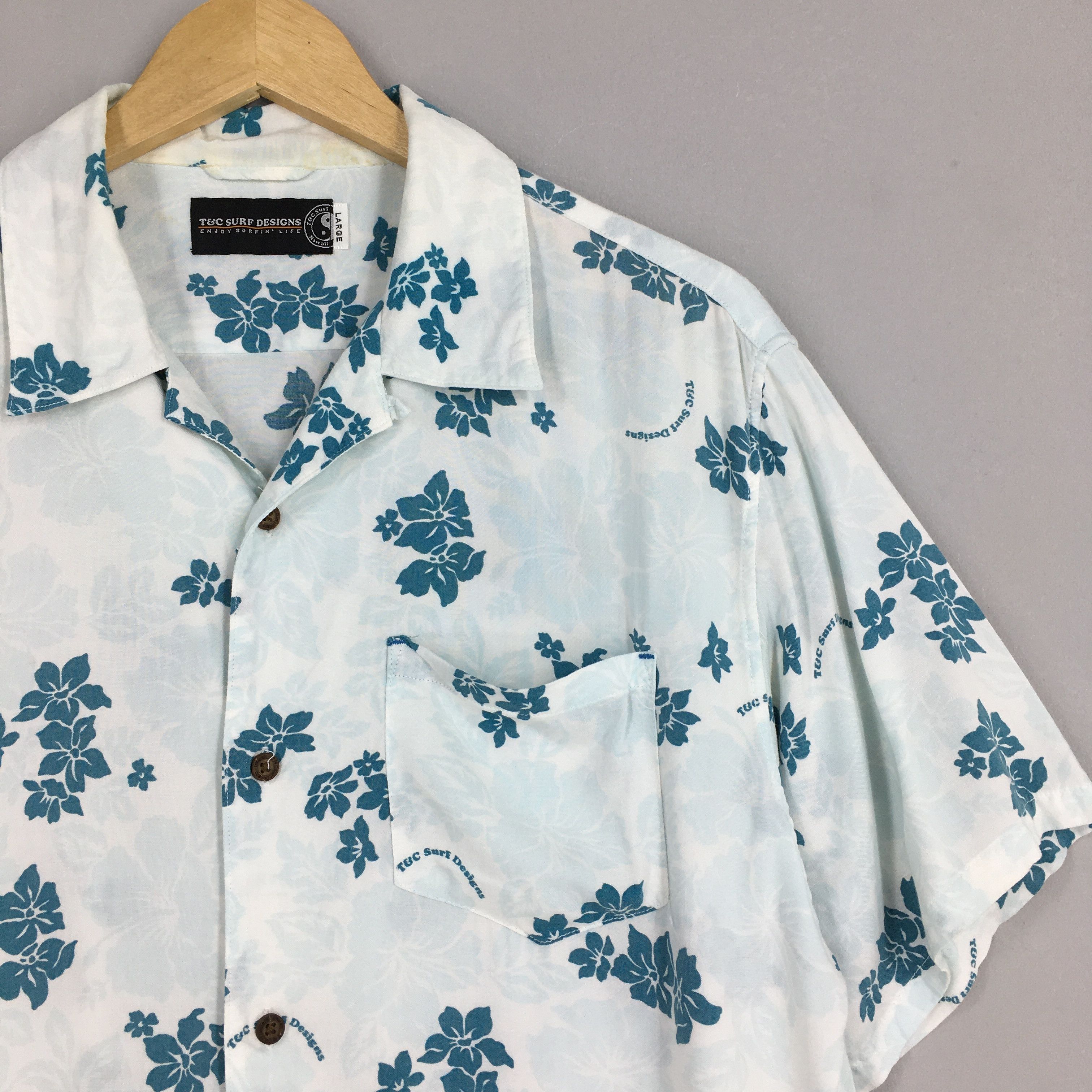 Other Vintage T&C Surf Designs Hibiscus Flower Tropical Hawaii Size US L / EU 52-54 / 3 - 2 Thumbnail