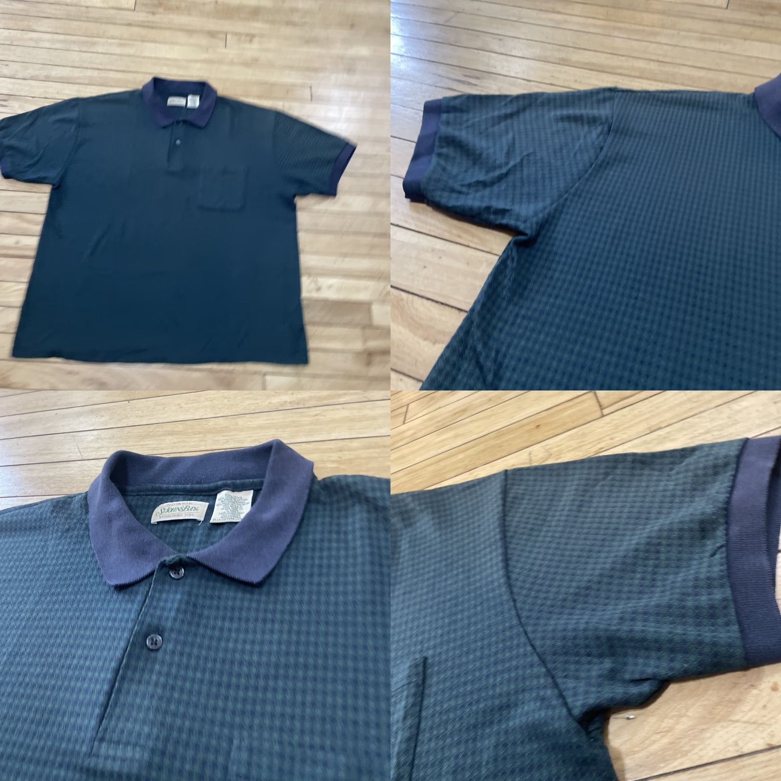 Vintage VINTAGE St. John's Bay Polo Shirt Men 2XL Blackwatch Geometric Green Blue Grunge Polo Shirt Mens 90s"} Size US XXL / EU 58 / 5 - 10 Thumbnail