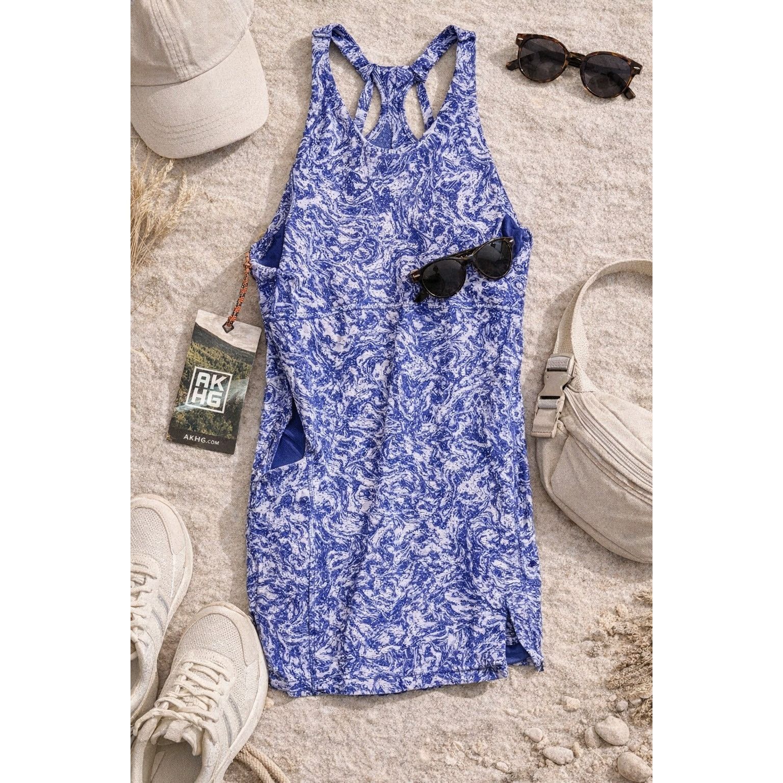 Duluth Trading Company AKHG Alaskan Hardgear Trail Tech Flow Dress Blue Print NWT Size M / US 6-8 / IT 42-44 - 1 Thumbnail