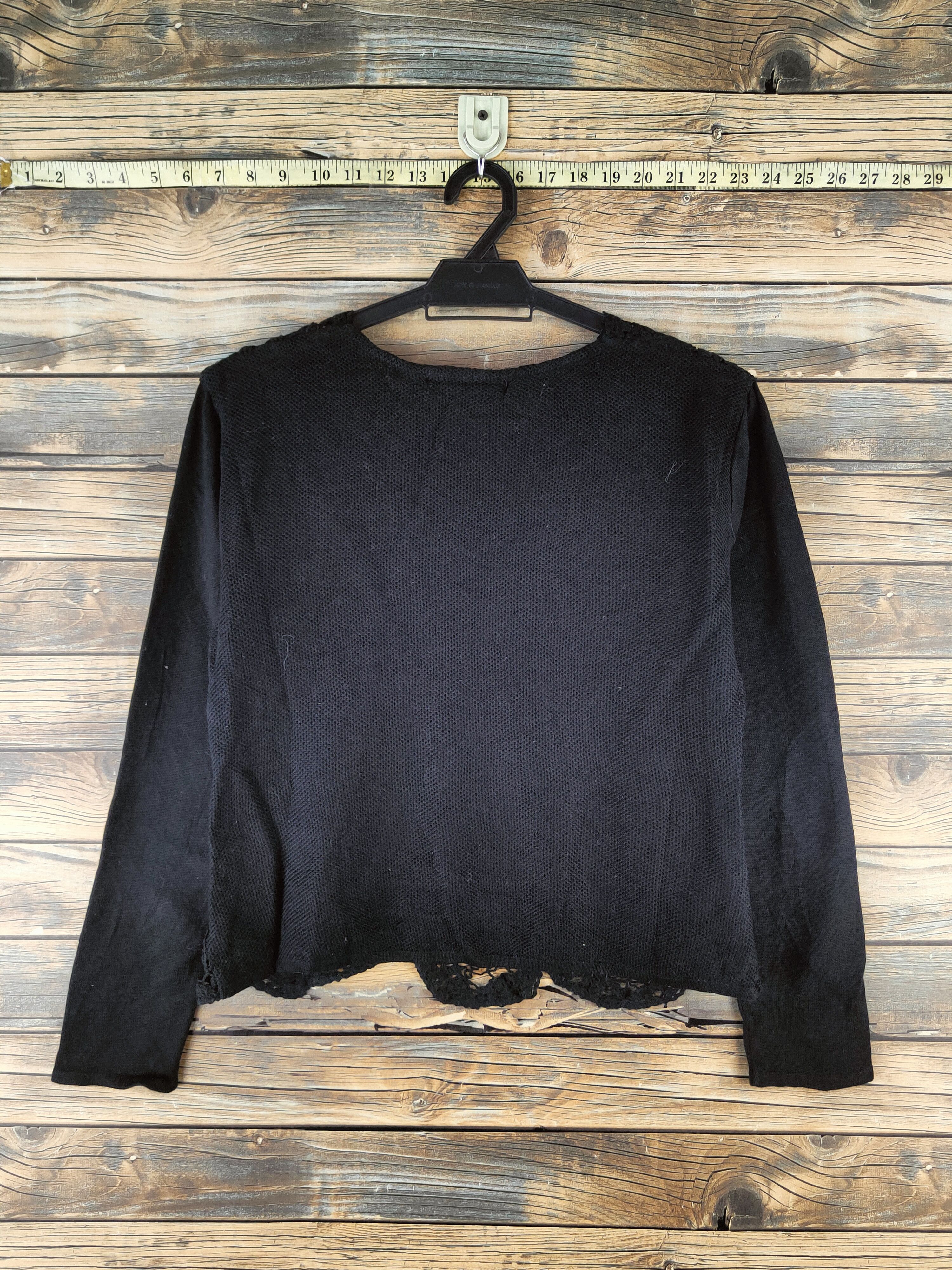 Japanese Brand DL Sugita Bis Black Knitwear Sweatshirts #46-939 Size M / US 6-8 / IT 42-44 - 7 Thumbnail