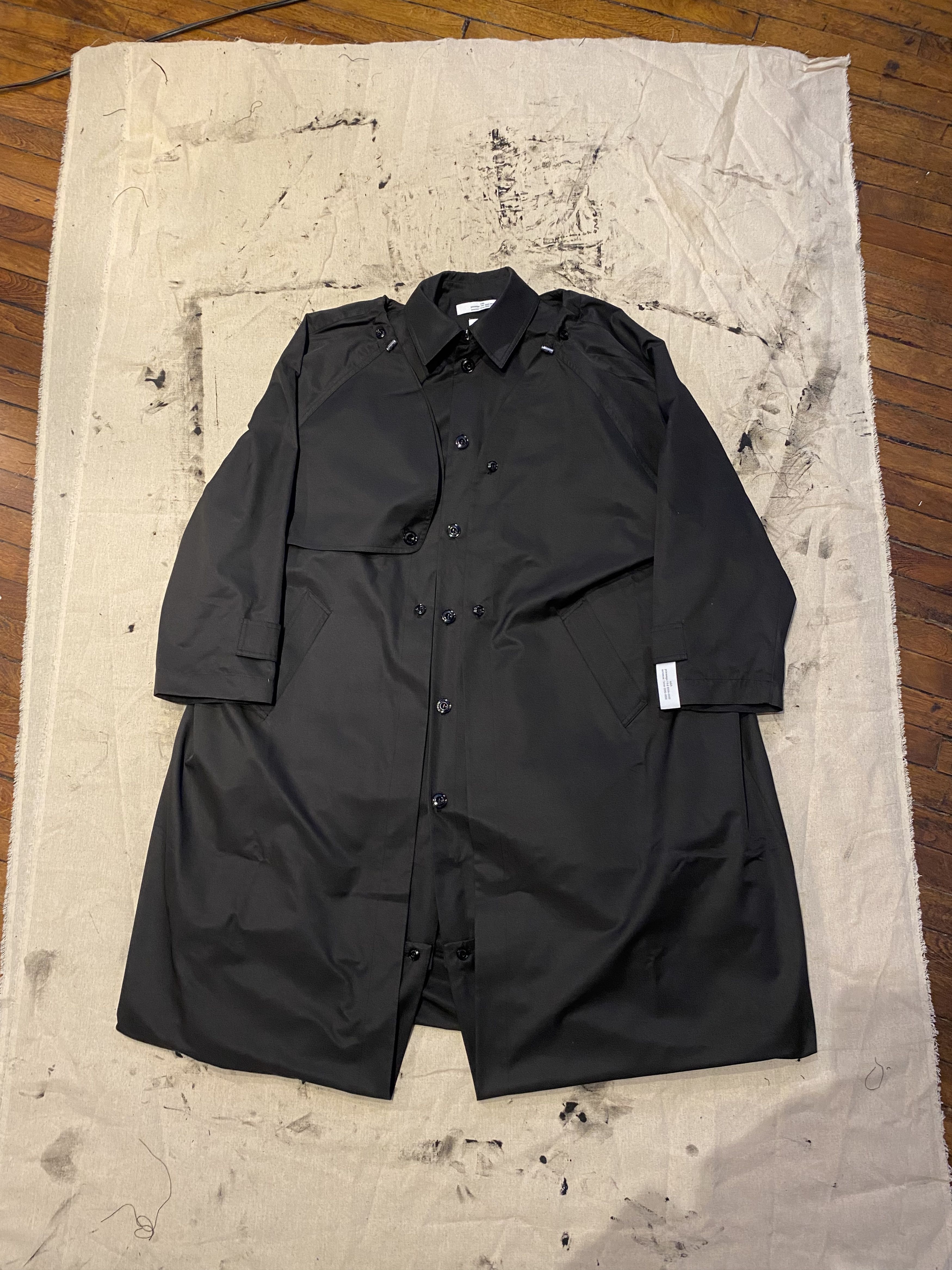 rokh Black Balloon Shape Buttoned Trench Coat Size US L / EU 52-54 / 3 - 2 Thumbnail