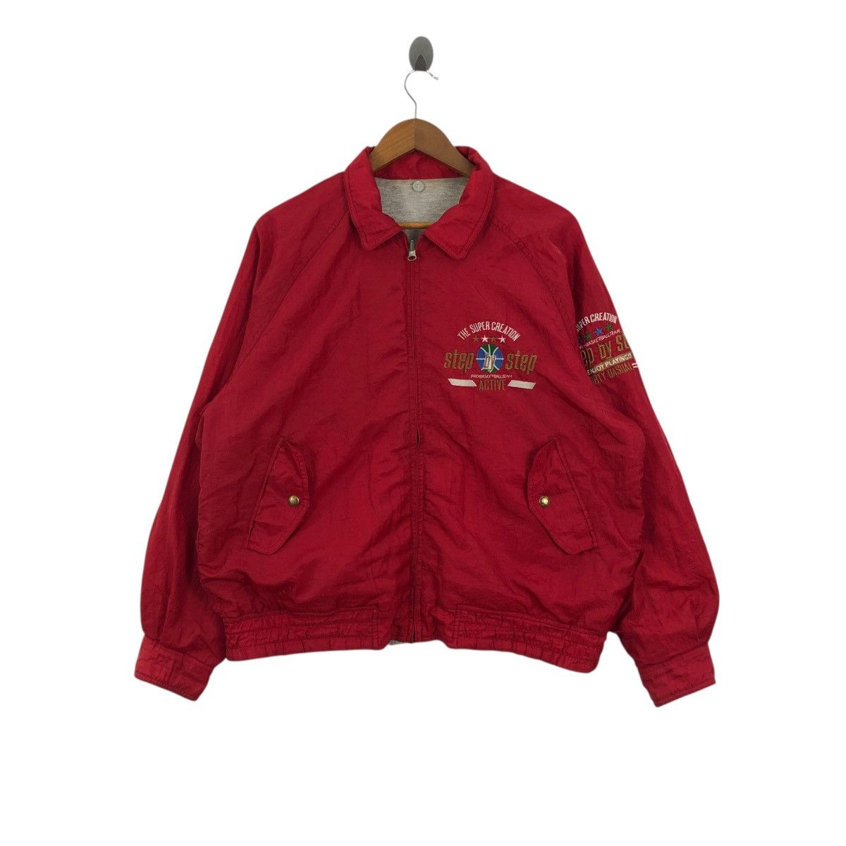 Other Vintage STEP BY STEP Pro Basketball Team Sport Bomber Jacket Size US XXL / EU 58 / 5 - 1 Thumbnail