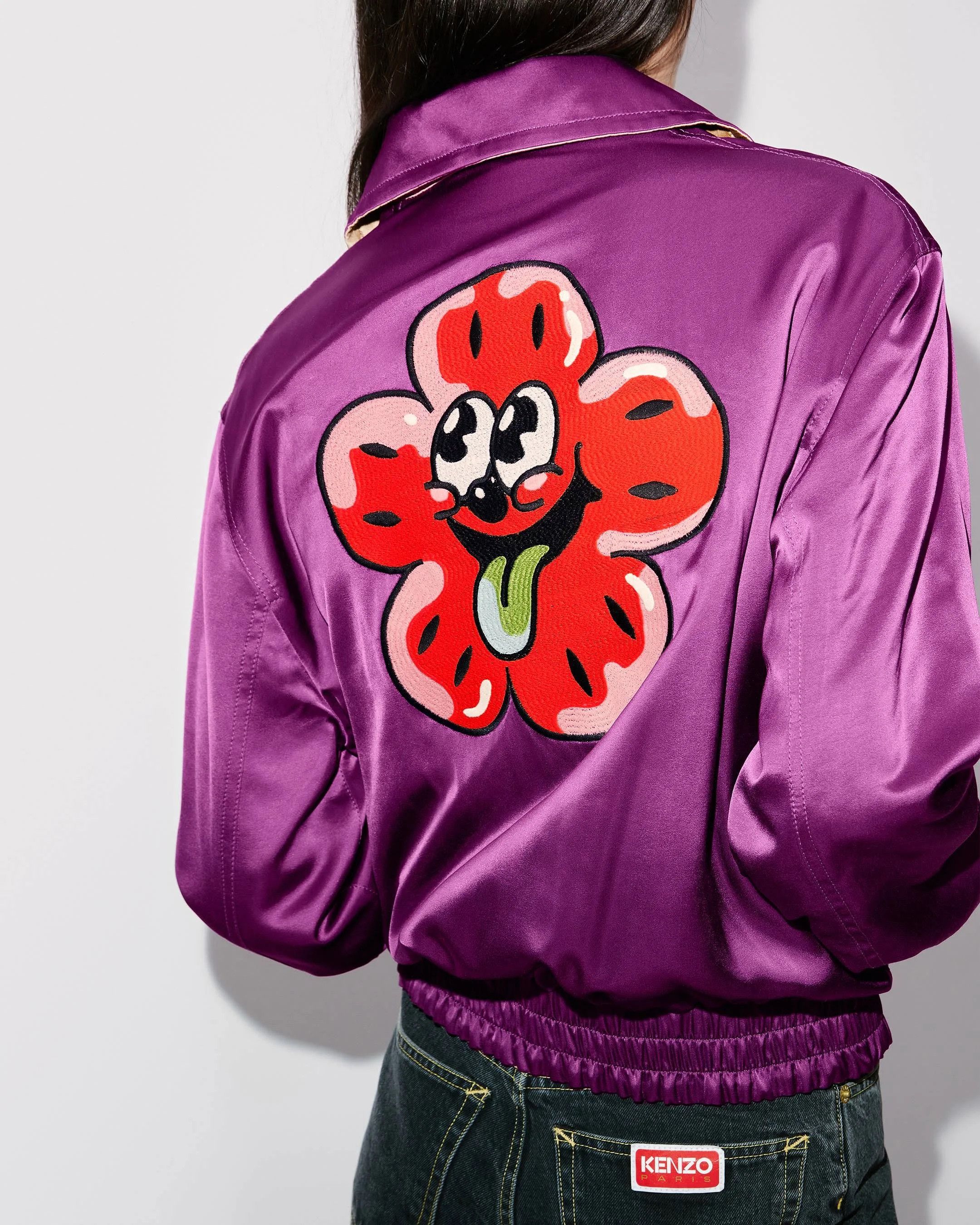 Kenzo o1s22i1n0724 Reversible Bomber Jacket in Beige Purple Size S / US 4 / IT 40 - 6 Thumbnail