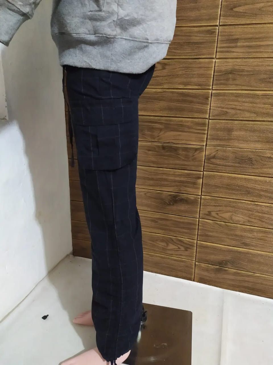 Other Unknown Japanese Black Check Cargo Wrinkle Style Pants Size US 29 - 2 Thumbnail