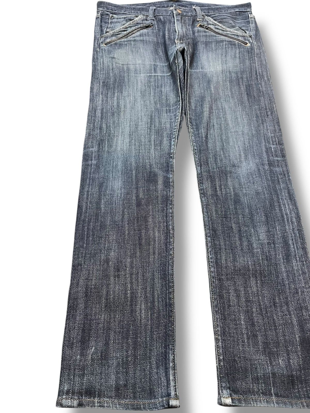 United Arrows Vintage Monkey Lime United Arrows Slim Fit Zipper Denim Size US 33 - 3 Thumbnail