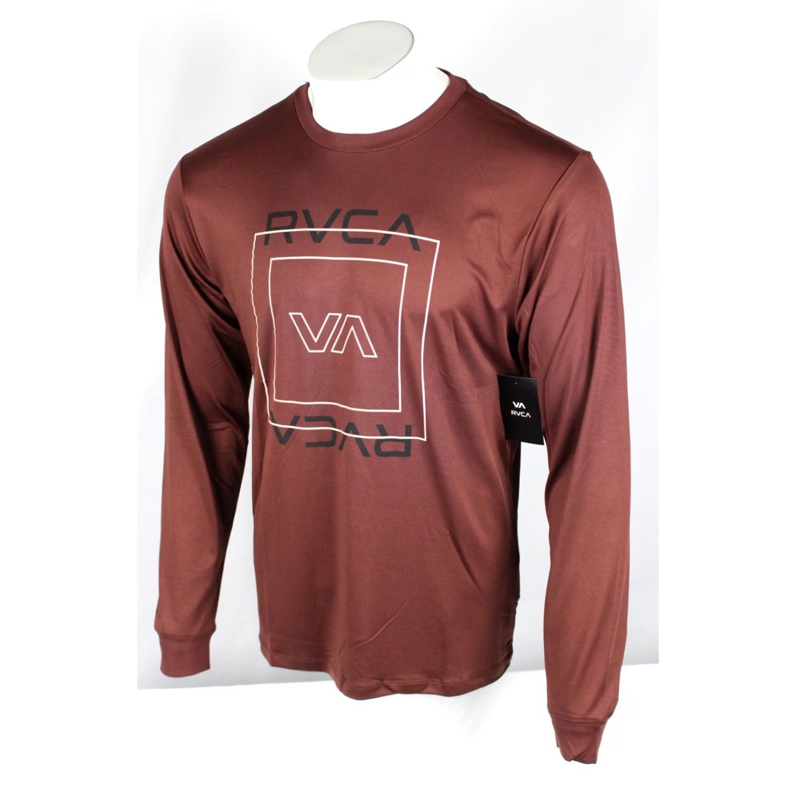 RVCA RVCA Robey Shirt L Large Burgundy Red Crew Long Sleeve Men's Size US L / EU 52-54 / 3 - 4 Thumbnail