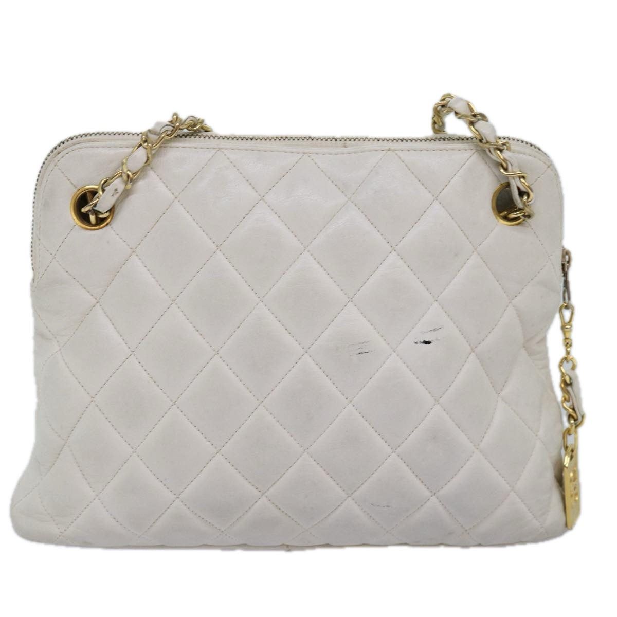 Chanel CHANEL Matelasse Chain Shoulder Bag Leather White CC Size ONE SIZE - 2 Thumbnail