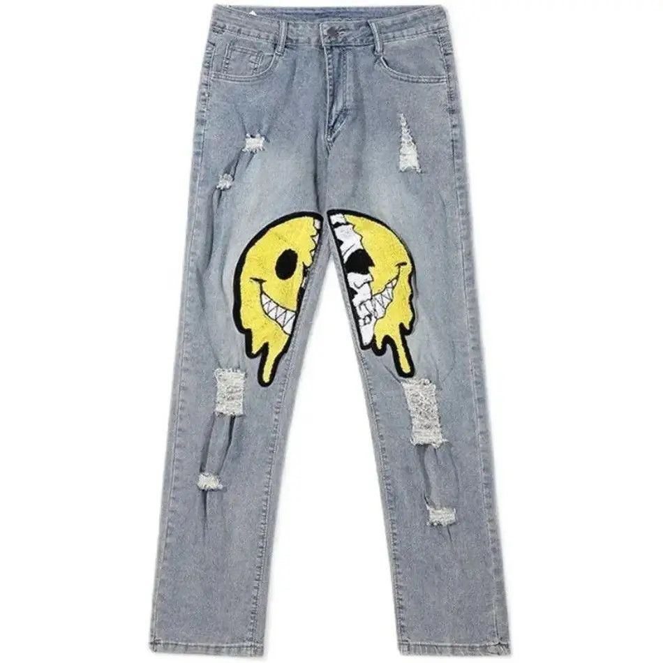Japanese Brand Irregular Ripped Hole Jeans Denim Pant Size US 32 / EU 48 - 5 Thumbnail