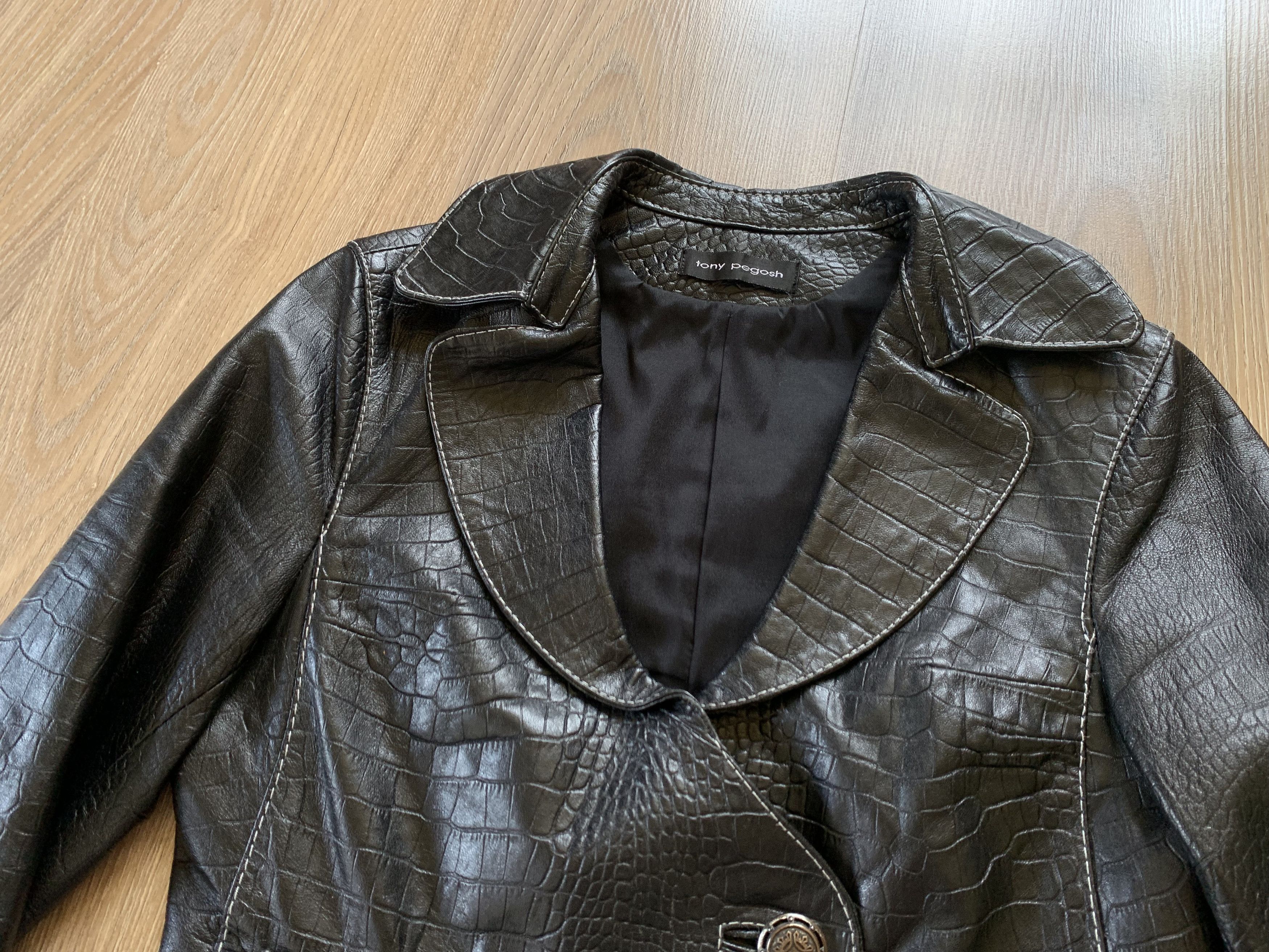 Designer Vintage Tony Pegosh Black Leather Jacket Size S / US 4 / IT 40 - 5 Thumbnail