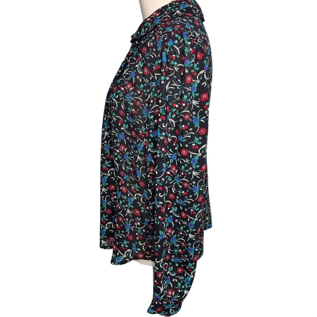 Vintage Vintage 70s/80s floral round collar secretary blouse size M Size M / US 6-8 / IT 42-44 - 3 Thumbnail
