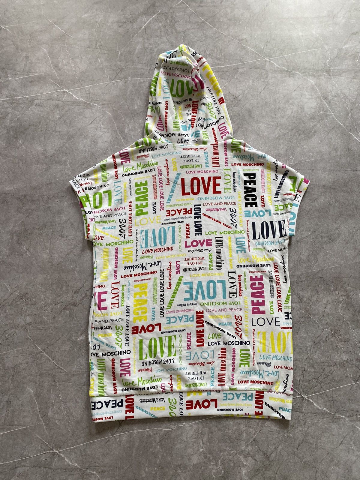 Love Moschino × Moschino Rare Love Moschino “Love and Peace” Multi Logo White Hoodie Size M / US 6-8 / IT 42-44 - 4 Thumbnail