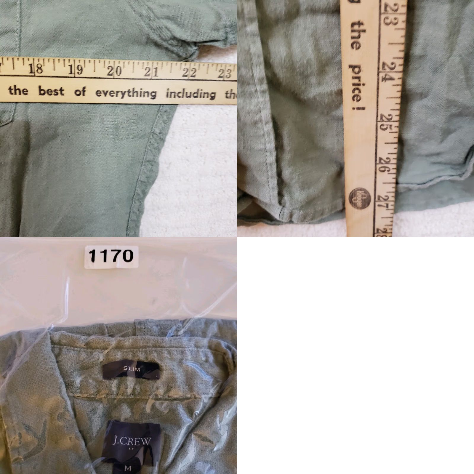 J.Crew J. Crew Shirt Mens M Green Slim Fit Linen Blend Short Sleeve Button-Up Collared Green Solid Casual Preppy Modern Men’s Shirt Size US M / EU 48-50 / 2 - 9 Thumbnail