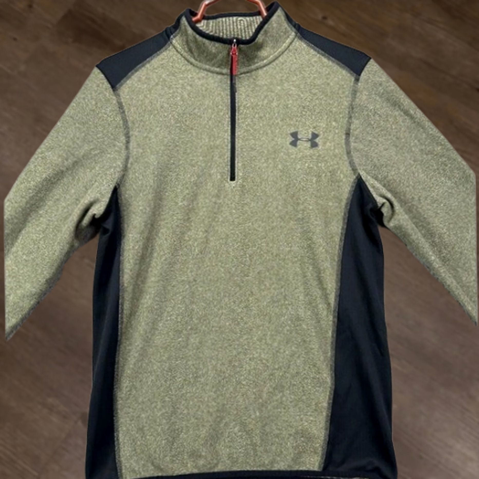 Under Armour Under Armour ColdGear Pullover Shirt Mens Small Green Black Quarter Zip Shirt Size US S / EU 44-46 / 1 - 1 Thumbnail