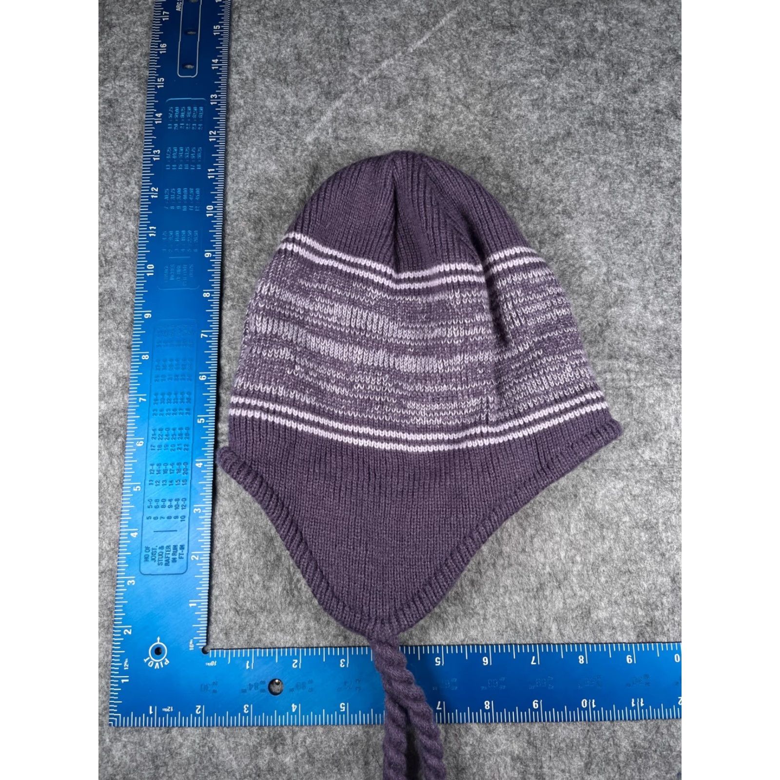 Champion Champion C9 Beanie Toque Adult OS Purple Stripe Knit Acrylic Polyester Ear Flaps Size ONE SIZE - 5 Thumbnail