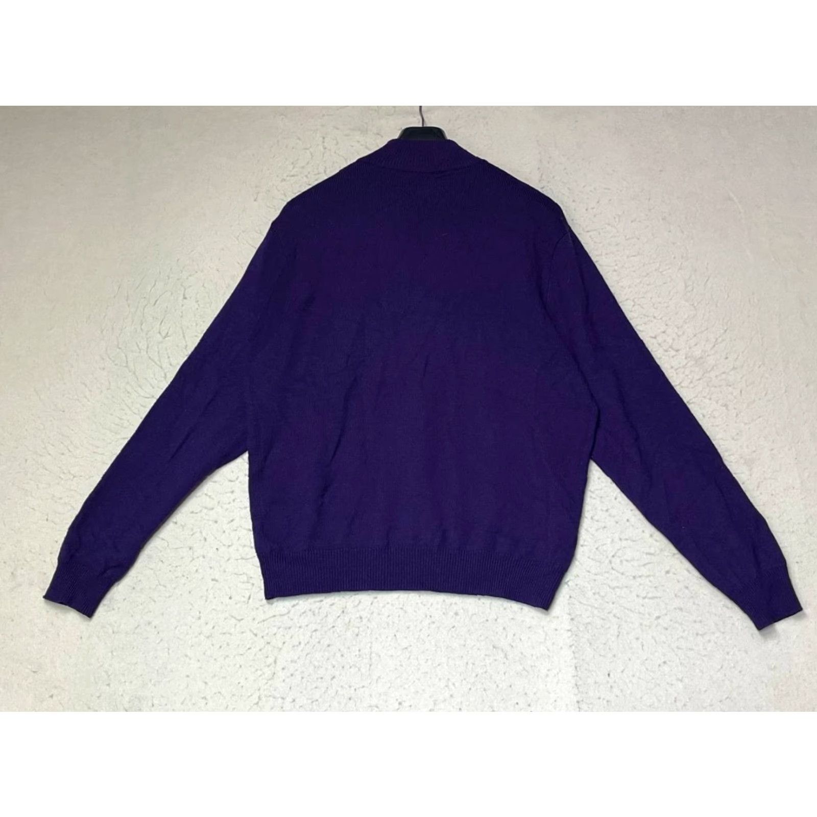 Polo Ralph Lauren Polo Ralph Lauren Long Sleeve Quarter Zip Merino Wool Sweater Size Large Purple Mens Size US L / EU 52-54 / 3 - 2 Thumbnail
