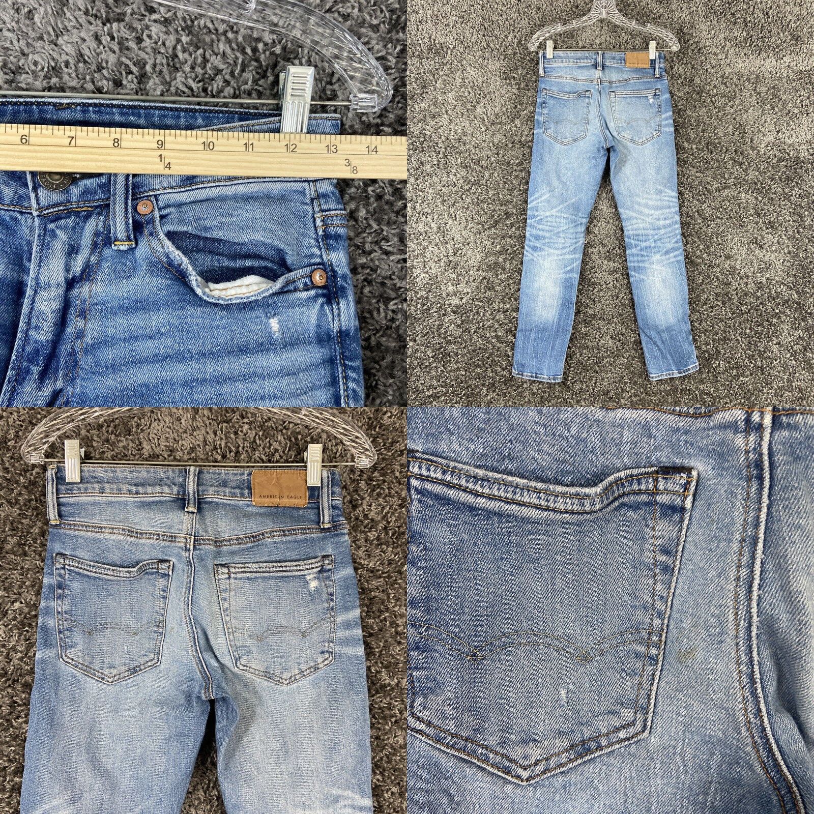 American Eagle Outfitters American Eagle Slim Distressed Jeans Blue Men's 26x27 Size US 26 / EU 42 - 8 Thumbnail