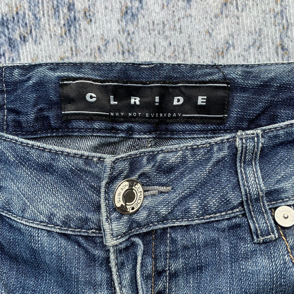 Japanese Brand × Vintage Rare Japanese Brand CLRide Blue Wash Distressed Flared Jeans Size US 34 / EU 50 - 5 Thumbnail