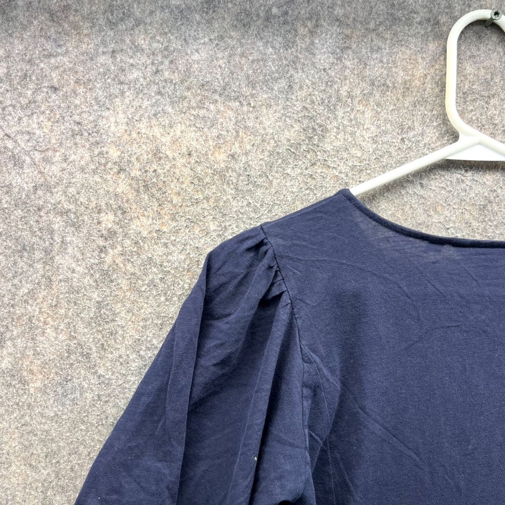Boden Boden Blouse Womens US 6 Navy Blue Cotton Eyelet Lace Trim Boho Peasant Top Shirt Short Sleeve Pullover Regular Women 6 Blue Lace Peasant Womens Size M / US 6-8 / IT 42-44 - 4 Thumbnail