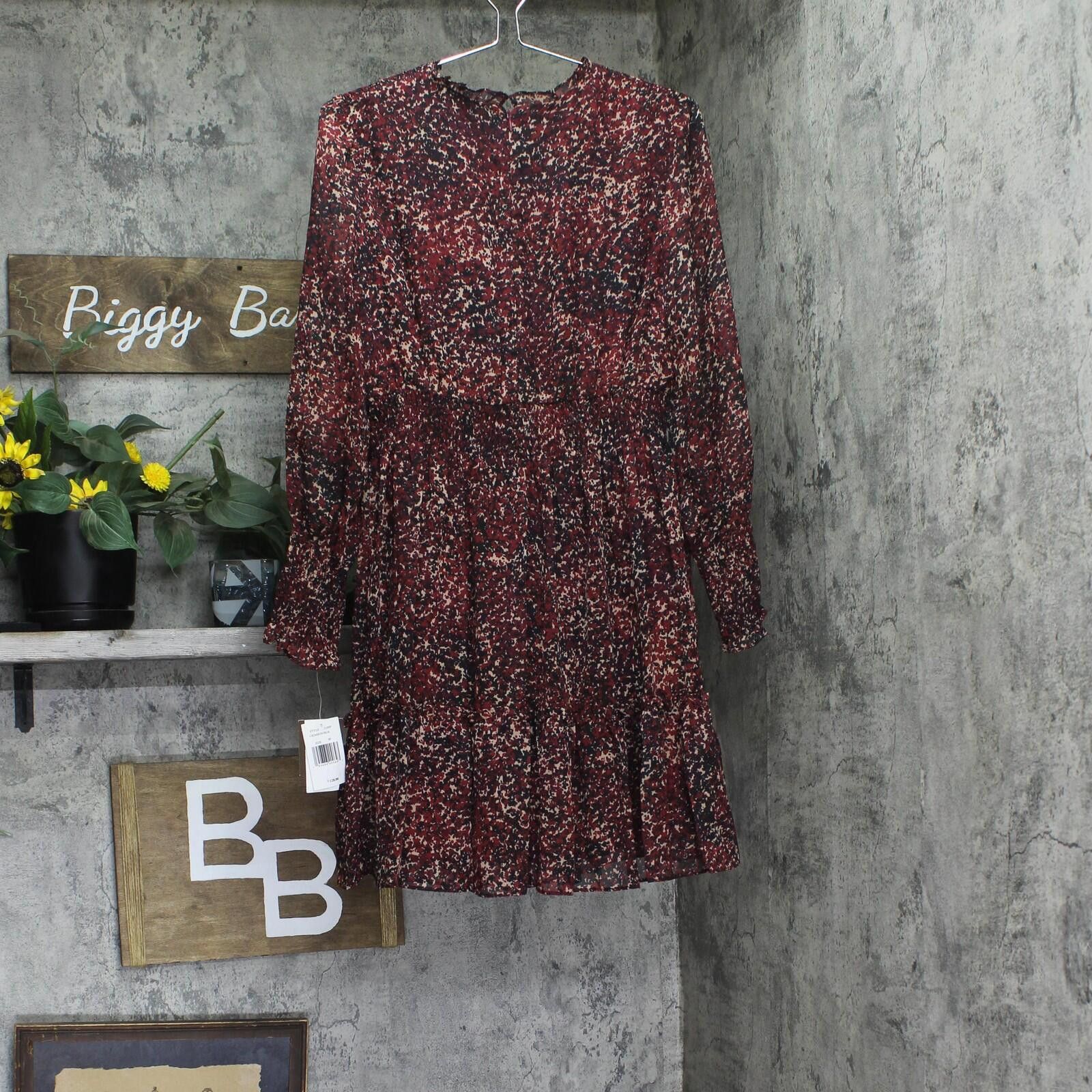 Ann Taylor Nwt Taylor Chiffon Smocked Waist Dress Red Crimson Multi 8p Size M / US 6-8 / IT 42-44 - 2 Thumbnail