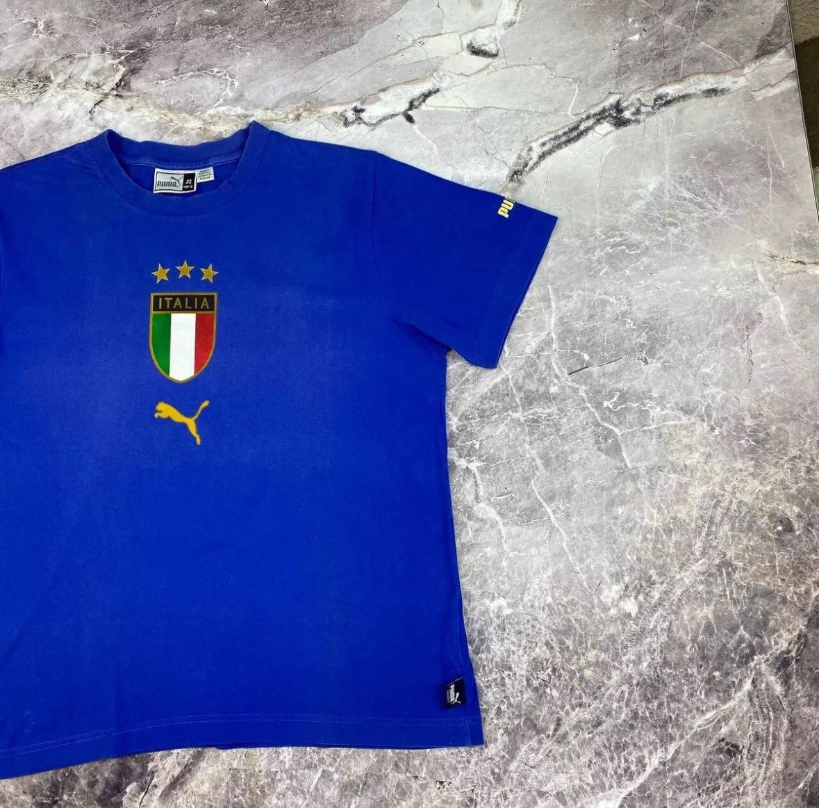 Puma × Vintage Vintage Puma Italia Neil Barrett Soccer T Shirt Jersey Size US XL / EU 56 / 4 - 4 Thumbnail