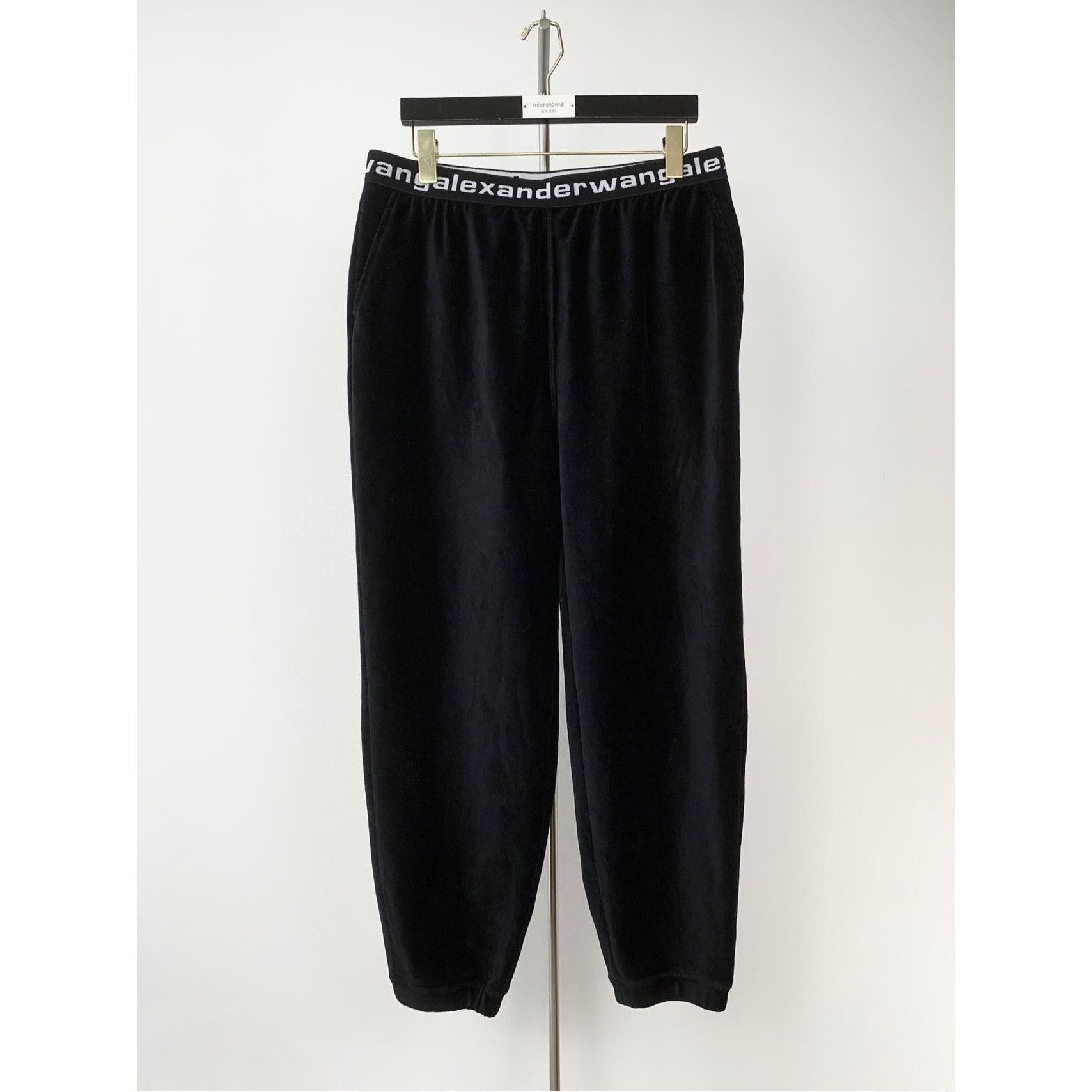 Alexander Wang Alexander Wang Womens Black Velvet Jogger Pants With Logo Wa Size 38" / US 16 / IT 52 - 1 Preview