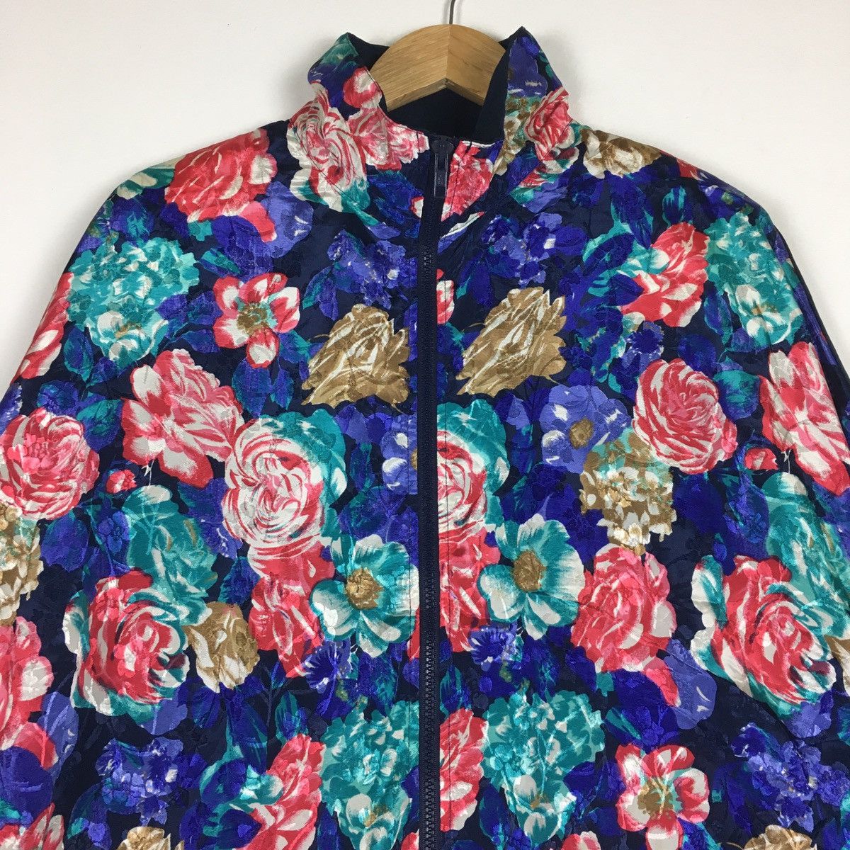 Vintage Vintage Silver Threads Boxy Track Bomber Jacket Size L / US 10 / IT 46 - 4 Thumbnail