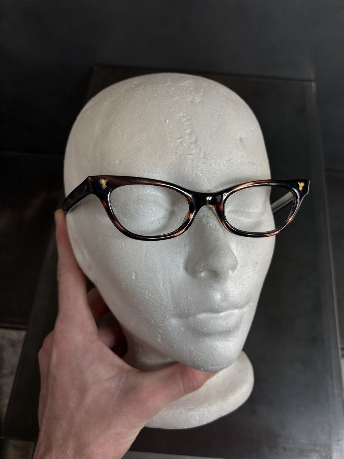American Optical 1960s Liberty Optical Eyeglasses Vintage Frames USA Horn Rim Size ONE SIZE - 15 Thumbnail