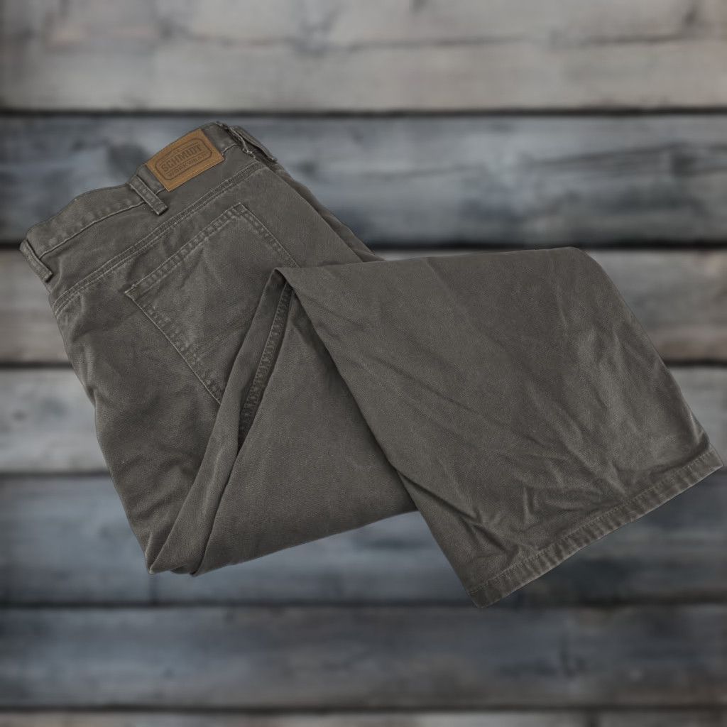Vintage CE Schmidt Workwear Pants Mens 46x30 Gray Green Canvas Carpenter Jeans Pants Big & Tall Size US 30 / EU 46 - 1 Thumbnail