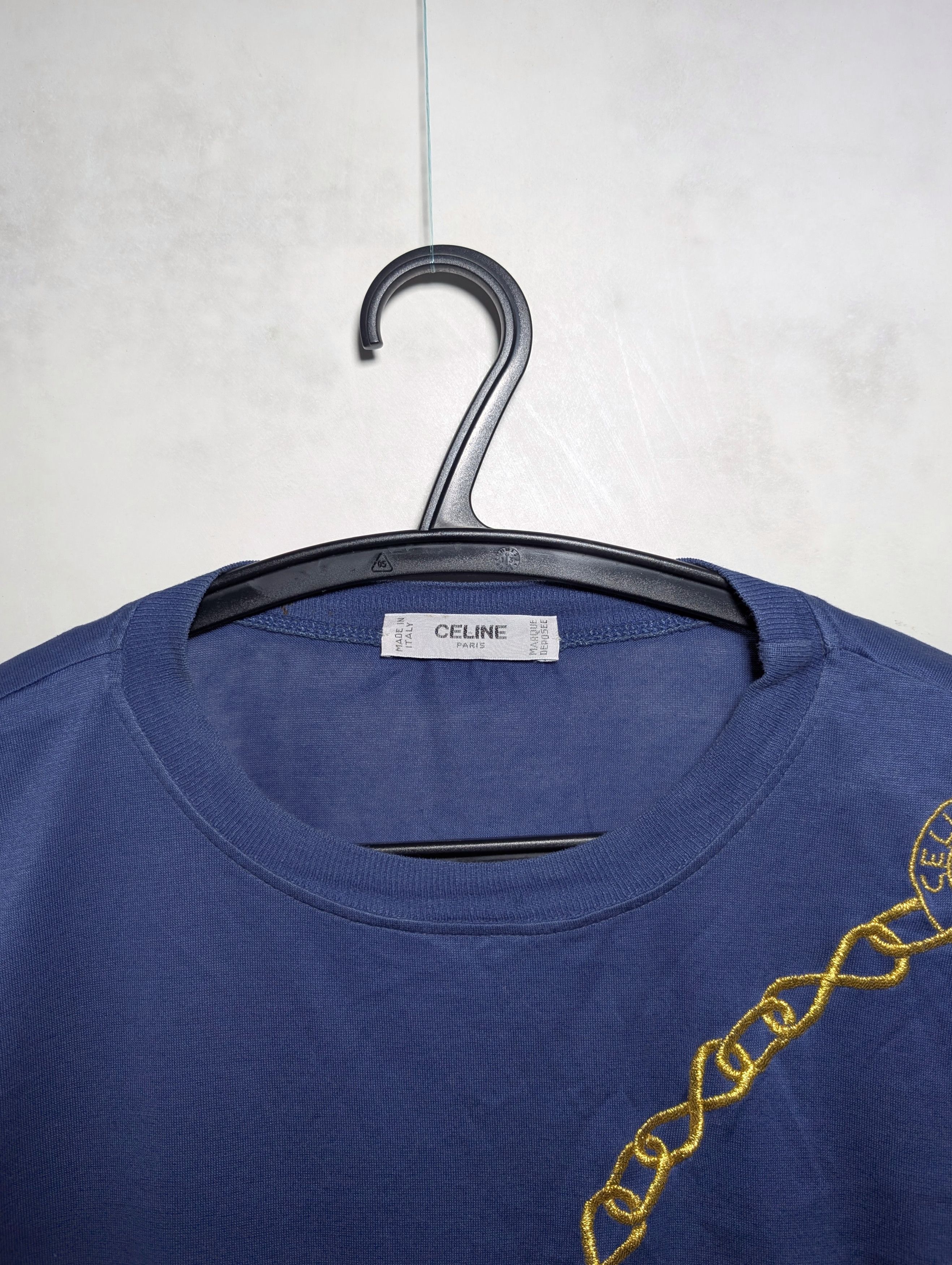 Celine Celine T-shirt With Shoulder Pads And Embroidered Pendant Size US M / EU 48-50 / 2 - 2 Thumbnail