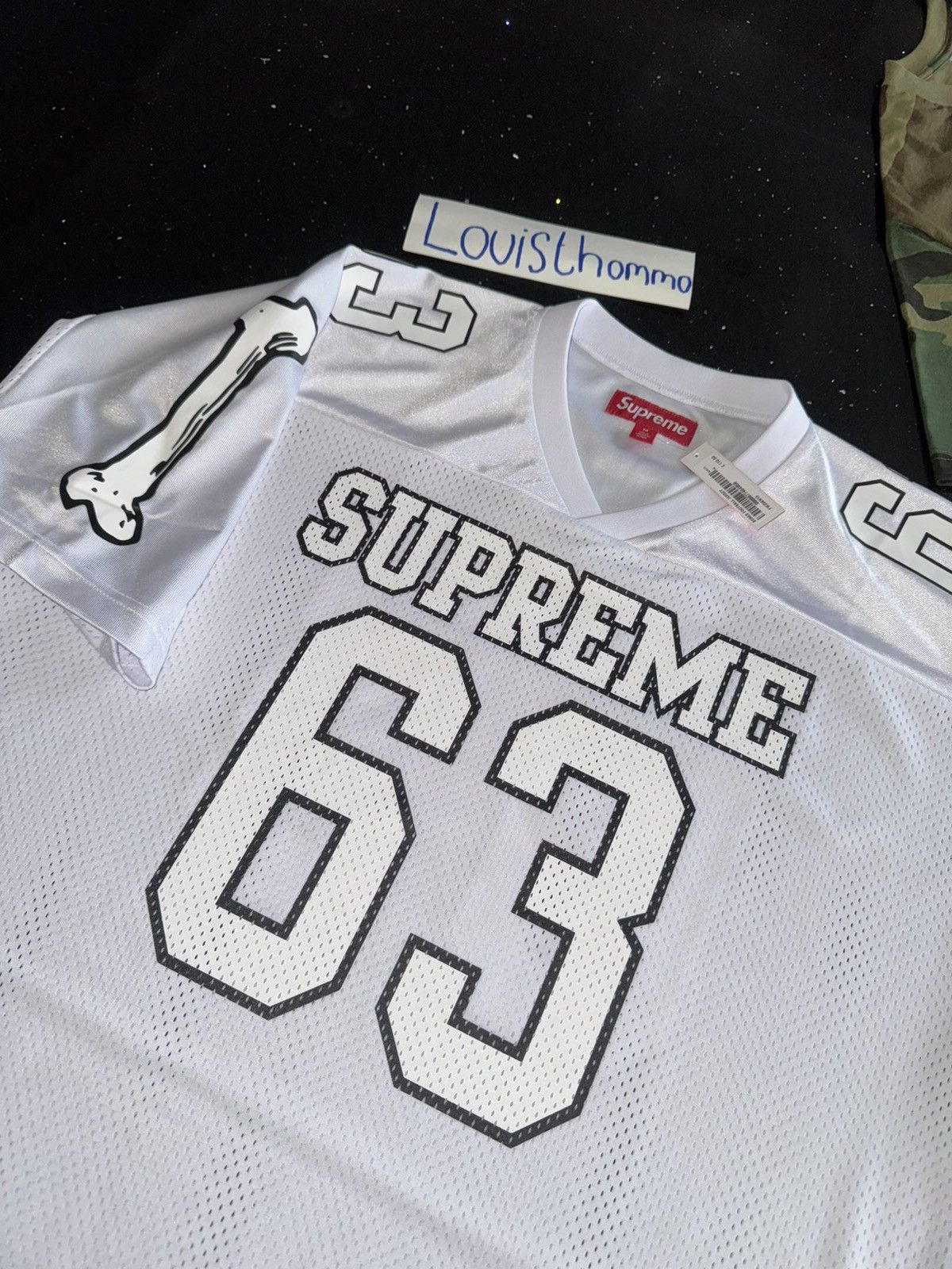 Supreme Bones White Football Jersey Fw25