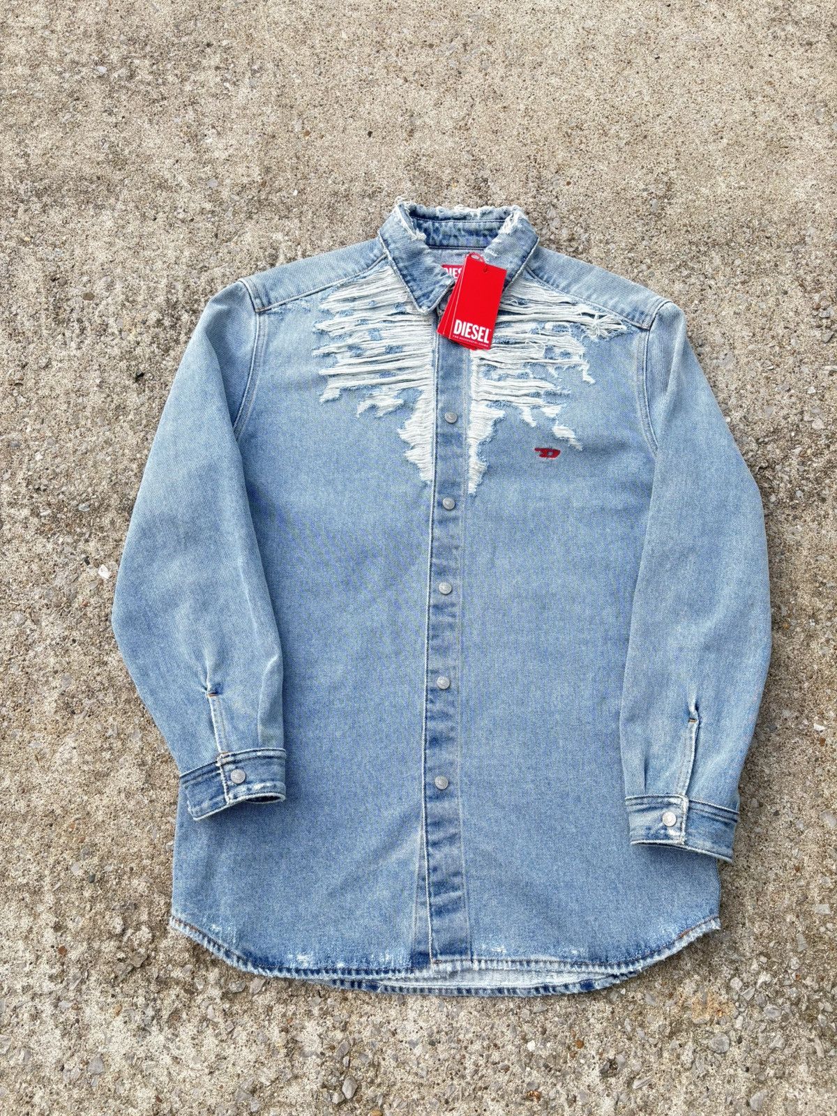 Diesel Distressed Deadstock Diesel Denim Button Up Jacket Size US M / EU 48-50 / 2 - 2 Thumbnail