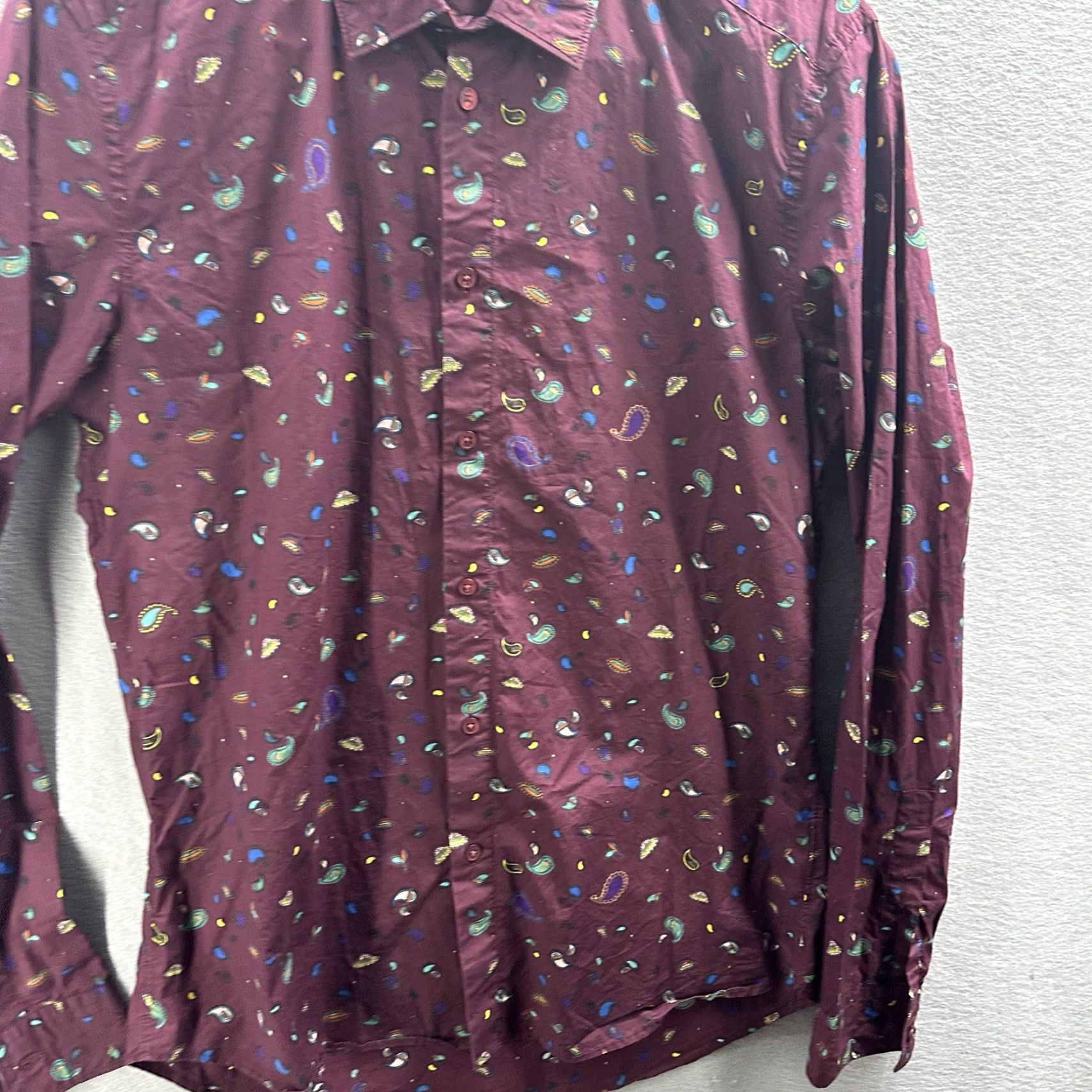 Kenzo KENZO Paris Shirt Mens 16 Blue Paisley Button-Up Slim Fit Long Sleeve Preppy Size US L / EU 52-54 / 3 - 5 Thumbnail