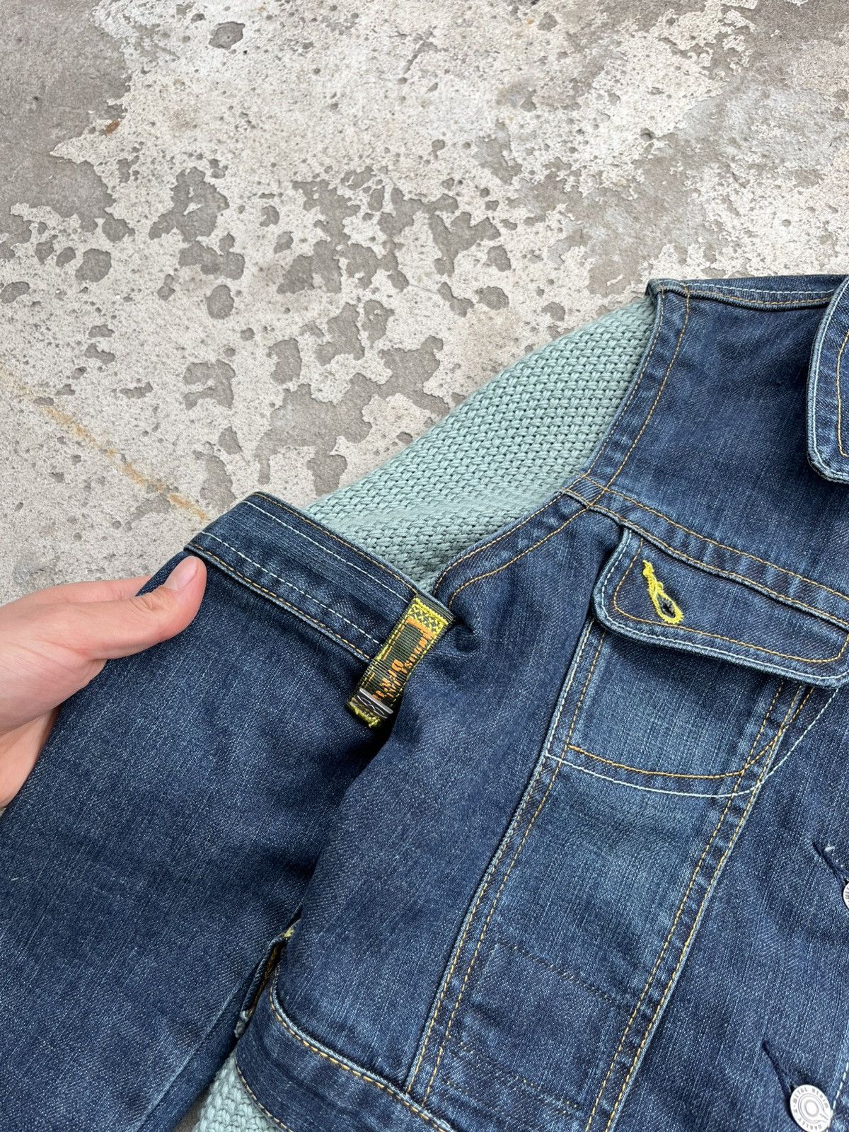 Oakley Oakley Metal Industrial Denim Knitted Avant Gard Jacket Y2K Size S / US 4 / IT 40 - 3 Thumbnail