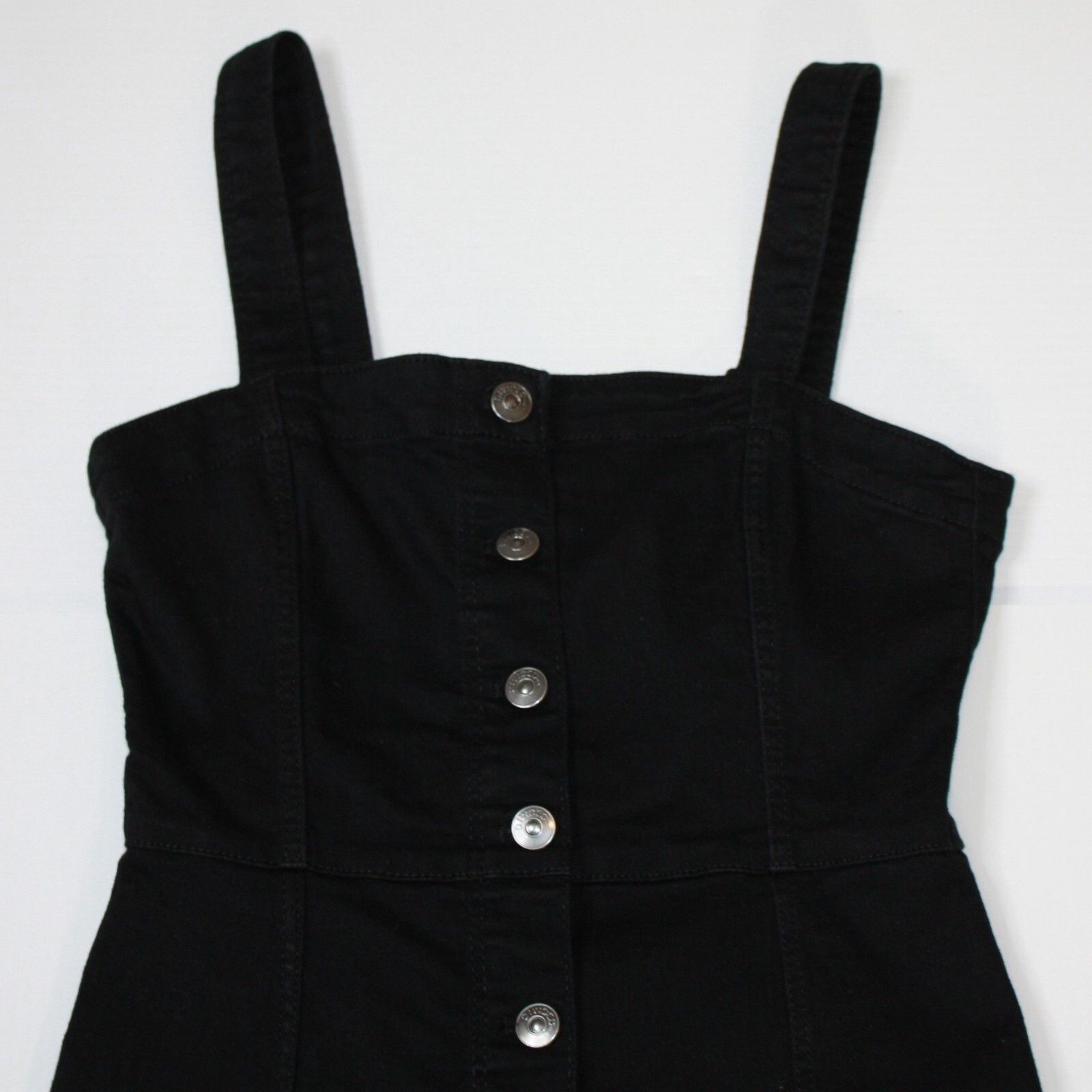 H&M Divided Women's Black Denim Overall Jumper Dress in size XS Size XS / US 0-2 / IT 36-38 - 3 Thumbnail