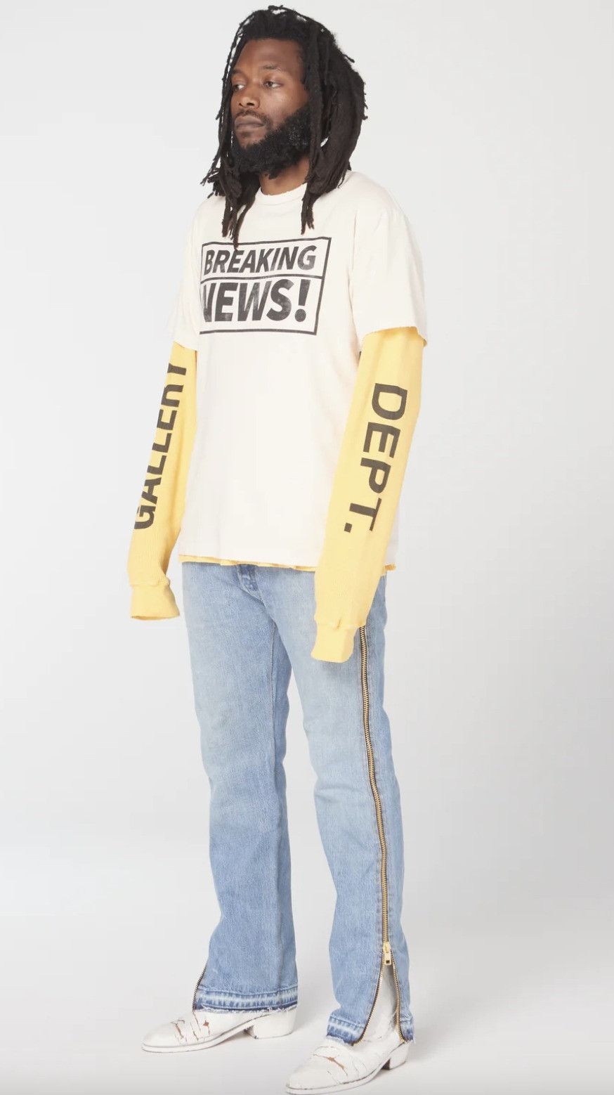 Gallery Dept. o1mle0725 Breaking News T-Shirt in Antique White Size US M / EU 48-50 / 2 - 4 Thumbnail