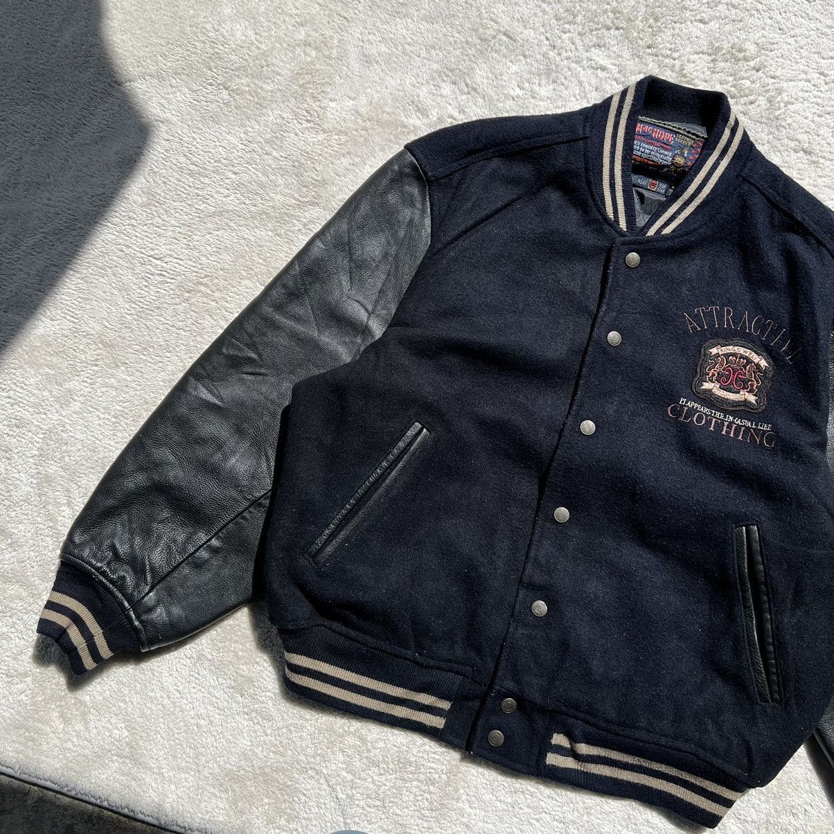 Vintage Varsity Jacket Leather MacHope 90's Letterman Wool Size US M / EU 48-50 / 2 - 3 Thumbnail