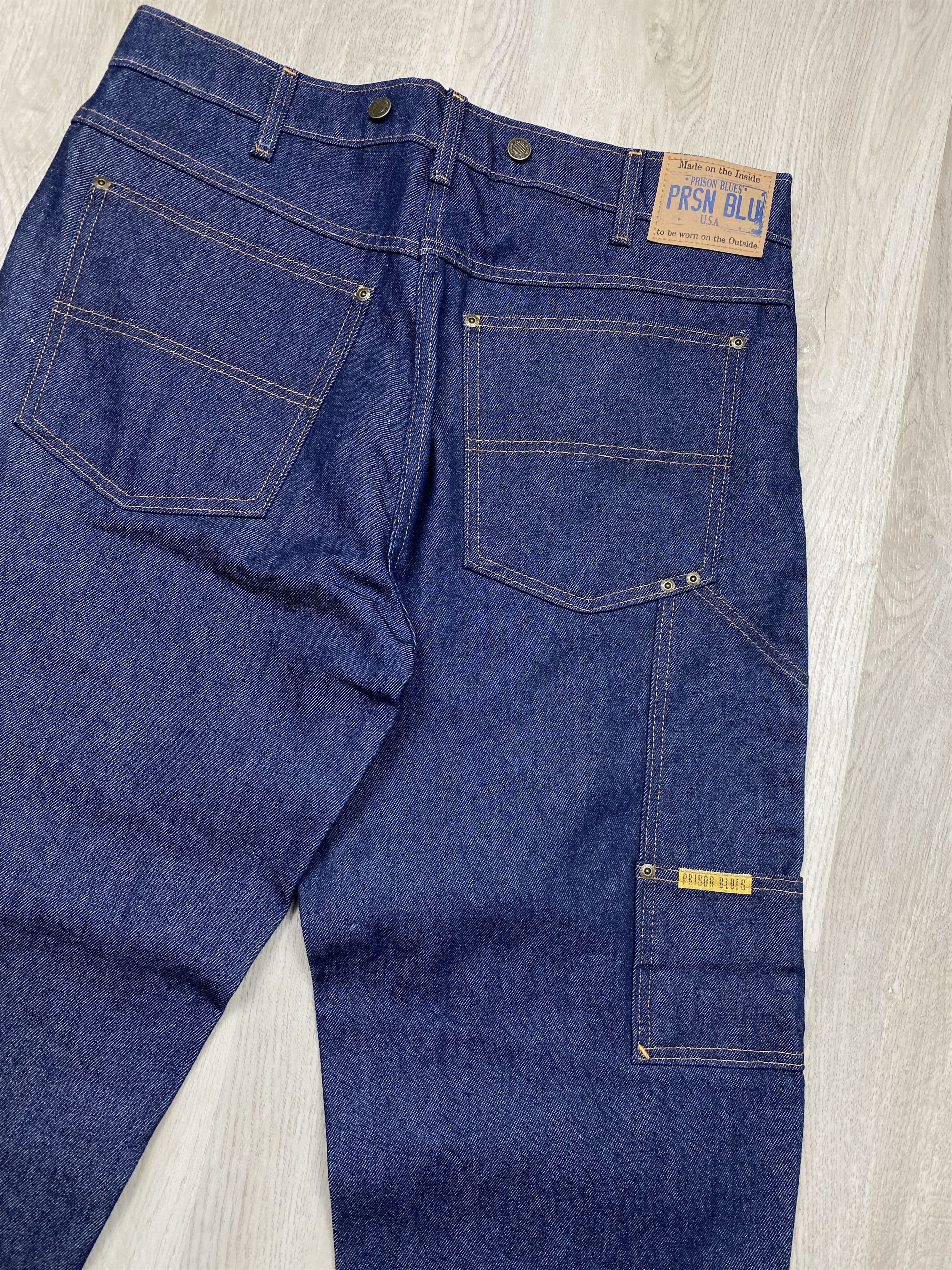 Other Prison Blues Vintage Baggy Denim Pants Work Jeans Size US 38 / EU 54 - 2 Thumbnail