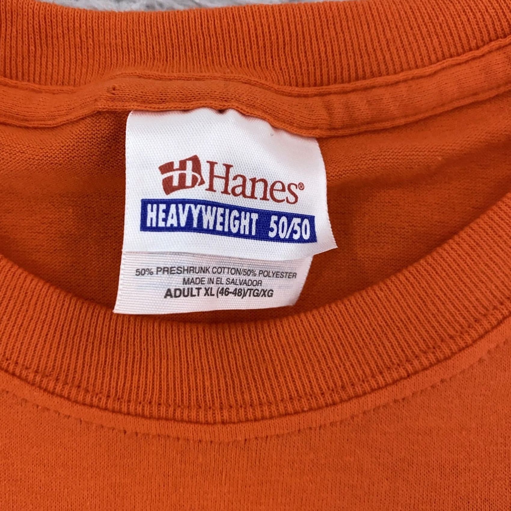 Hanes Hanes 100% Cotton Heavyweight 50/50 Crewneck T-Shirt Orange L Mens Regular Fit Short Sleeve Tee Size US L / EU 52-54 / 3 - 7 Thumbnail