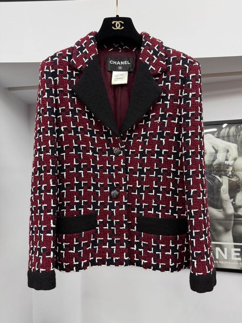 Chanel Chanel Casino series red and black plaid jacket Size XXS / US 00 / IT 34 - 1 Thumbnail