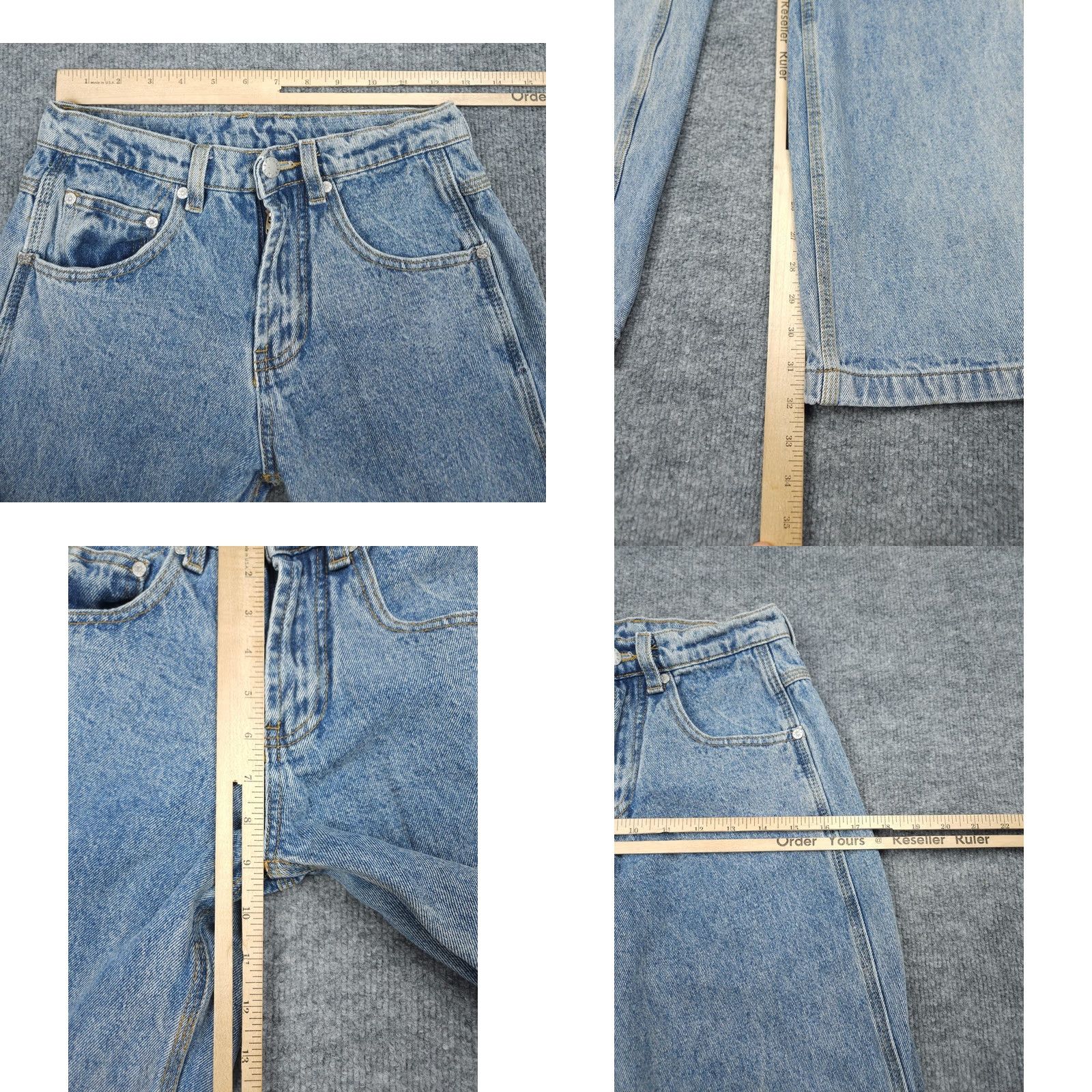 UNIF UNIF Jeans Women's 23 Blue Wide-Leg Light Wash Denim Y2K Streetwear Size 40" / US 18 - 8 Thumbnail