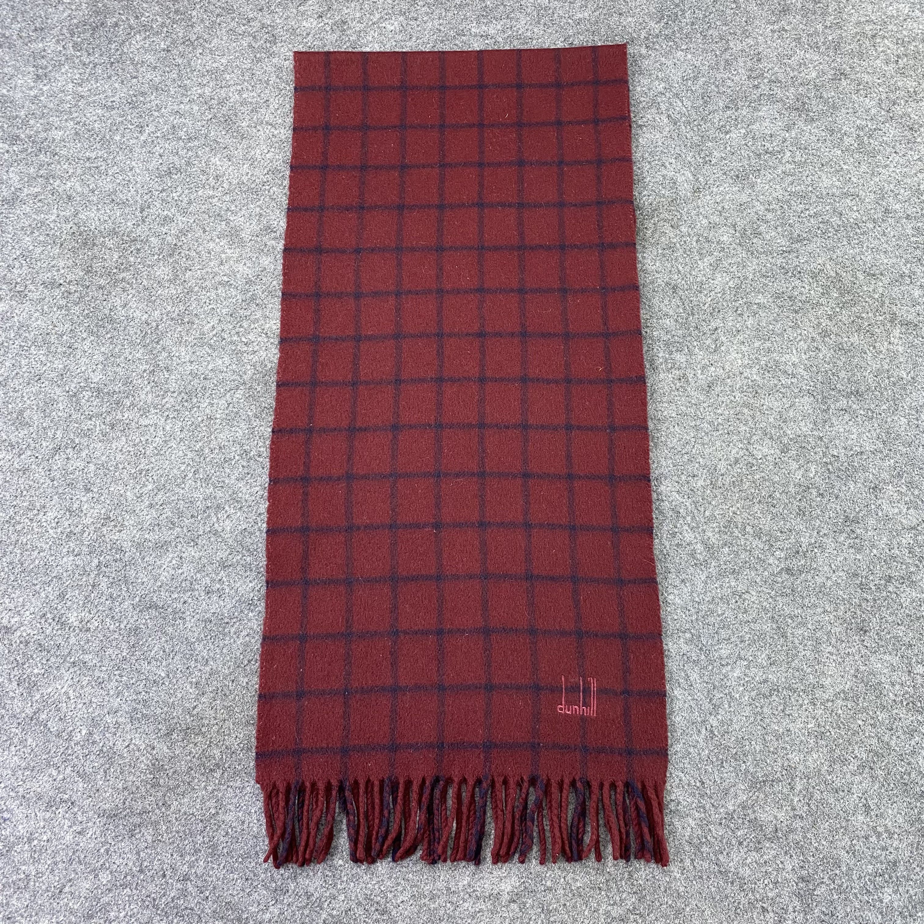 Vintage Alfred Dunhill Cashmere Muffler / Scarf / Neckwear-T1515 Size ONE SIZE - 2 Thumbnail