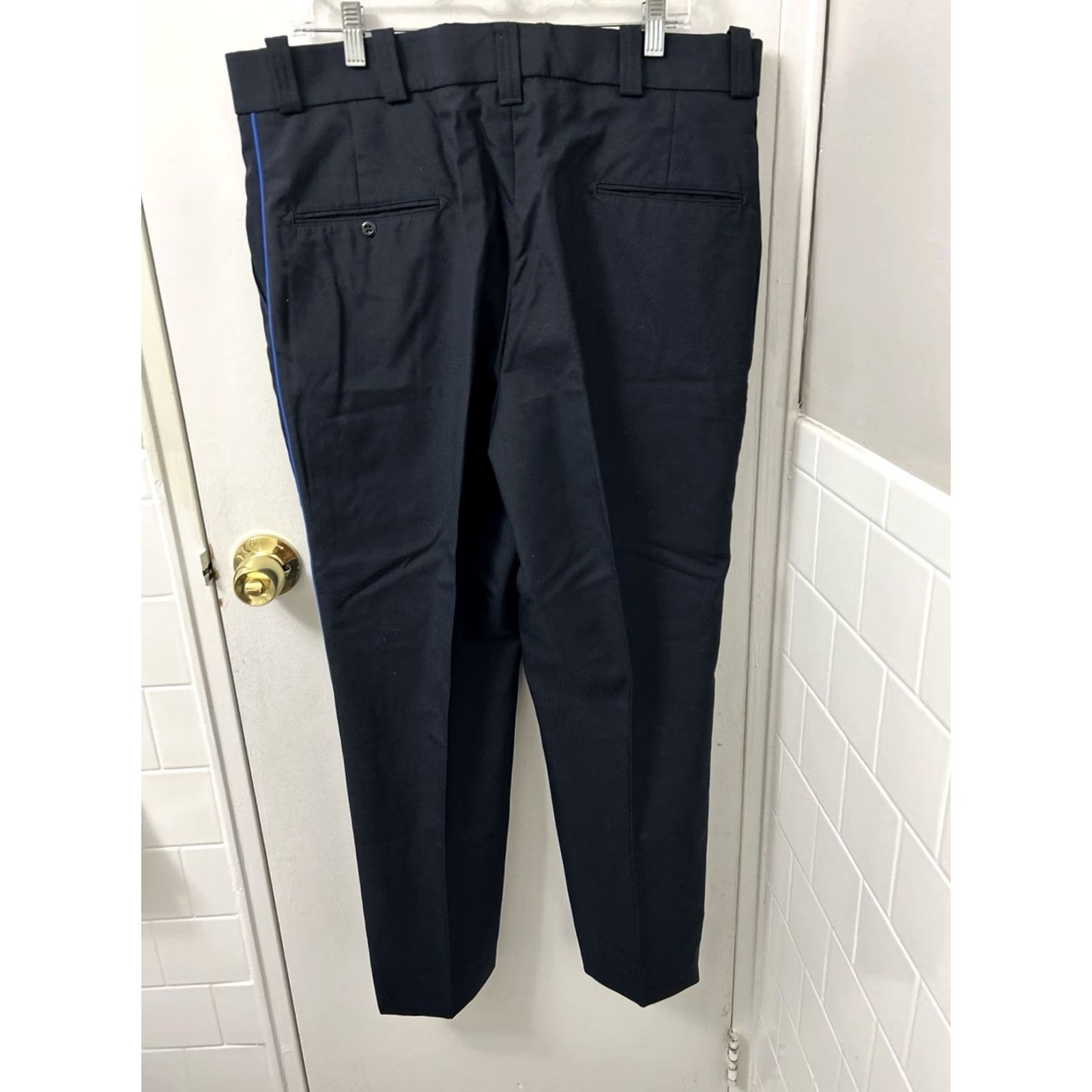 Vintage VINTAGE Horace Small Work Pants Mens 38x30 Navy Blue Wool Polyester Uniform NWT Blue Pants Mens 38x30 NWT Size US 38 / EU 54 - 7 Thumbnail