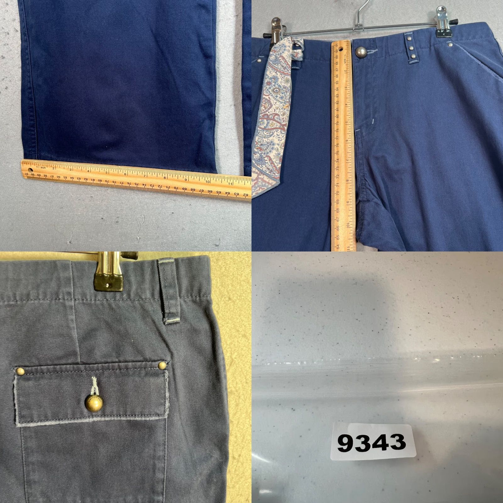 Vintage LIMITED Too Blue Cotton Flared Pants With Paisley Accent Womens Size 14 NEW Size 36" / US 14 / IT 50 - 8 Thumbnail