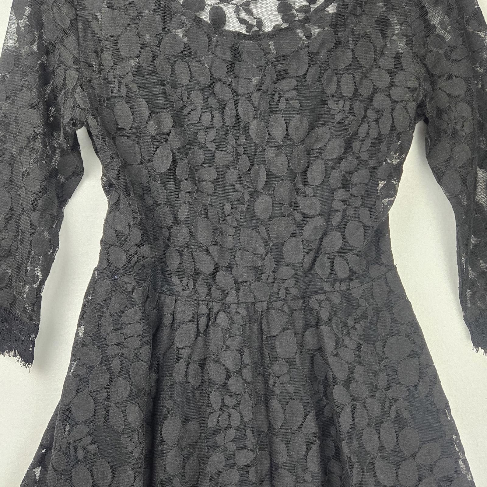 Free People Free People Black Lace Dress 3/4 Sleeves Size 4 Size S / US 4 / IT 40 - 4 Thumbnail