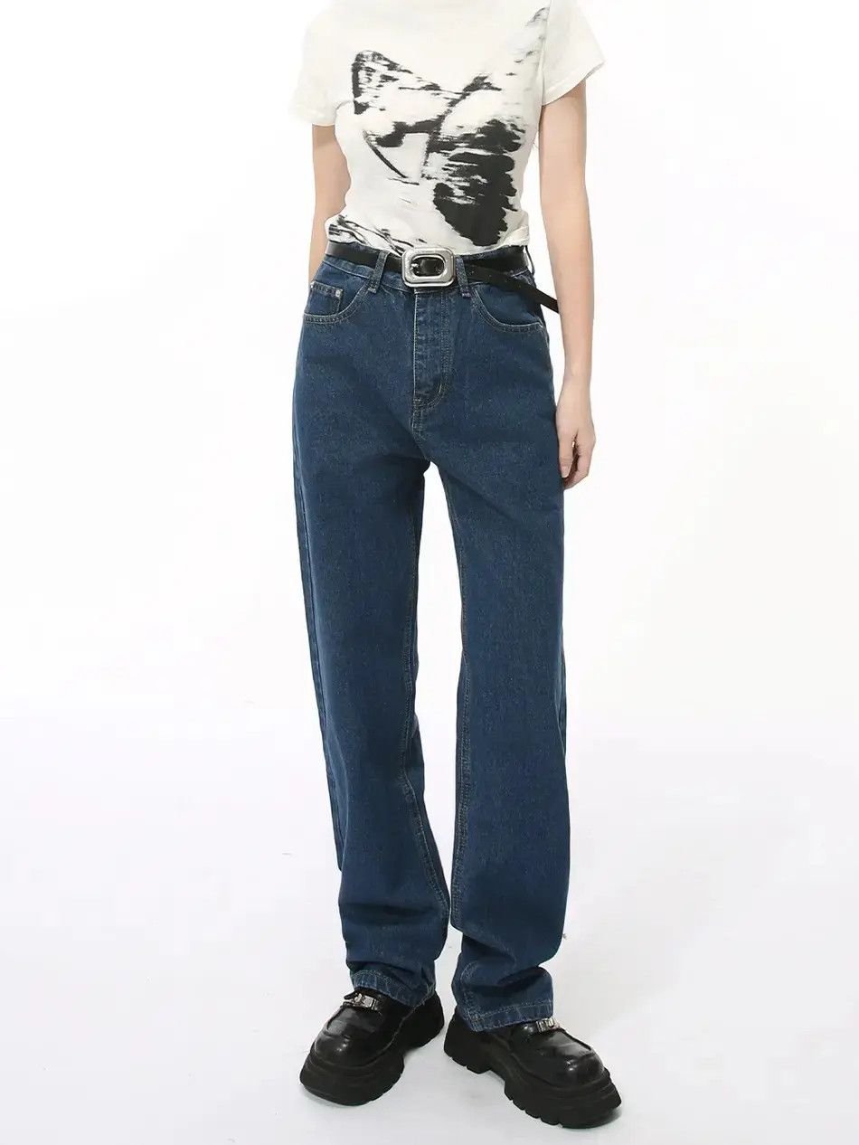 Japanese Brand Retro loose straight leg high street jeans Size US 32 / EU 48 - 1 Thumbnail