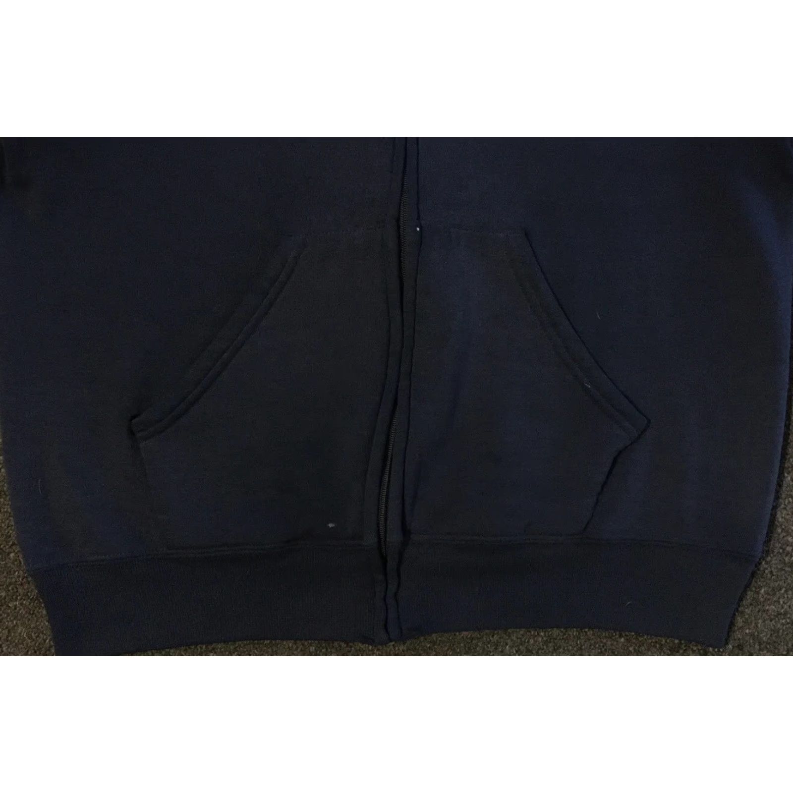 Russell Athletic VINTAGE Russell Athletic Hoodie M Navy Blue Distressed Cardigan Zip Up Sweatshirt 90s Punk Rock Urban USA Mens Size US M / EU 48-50 / 2 - 3 Thumbnail