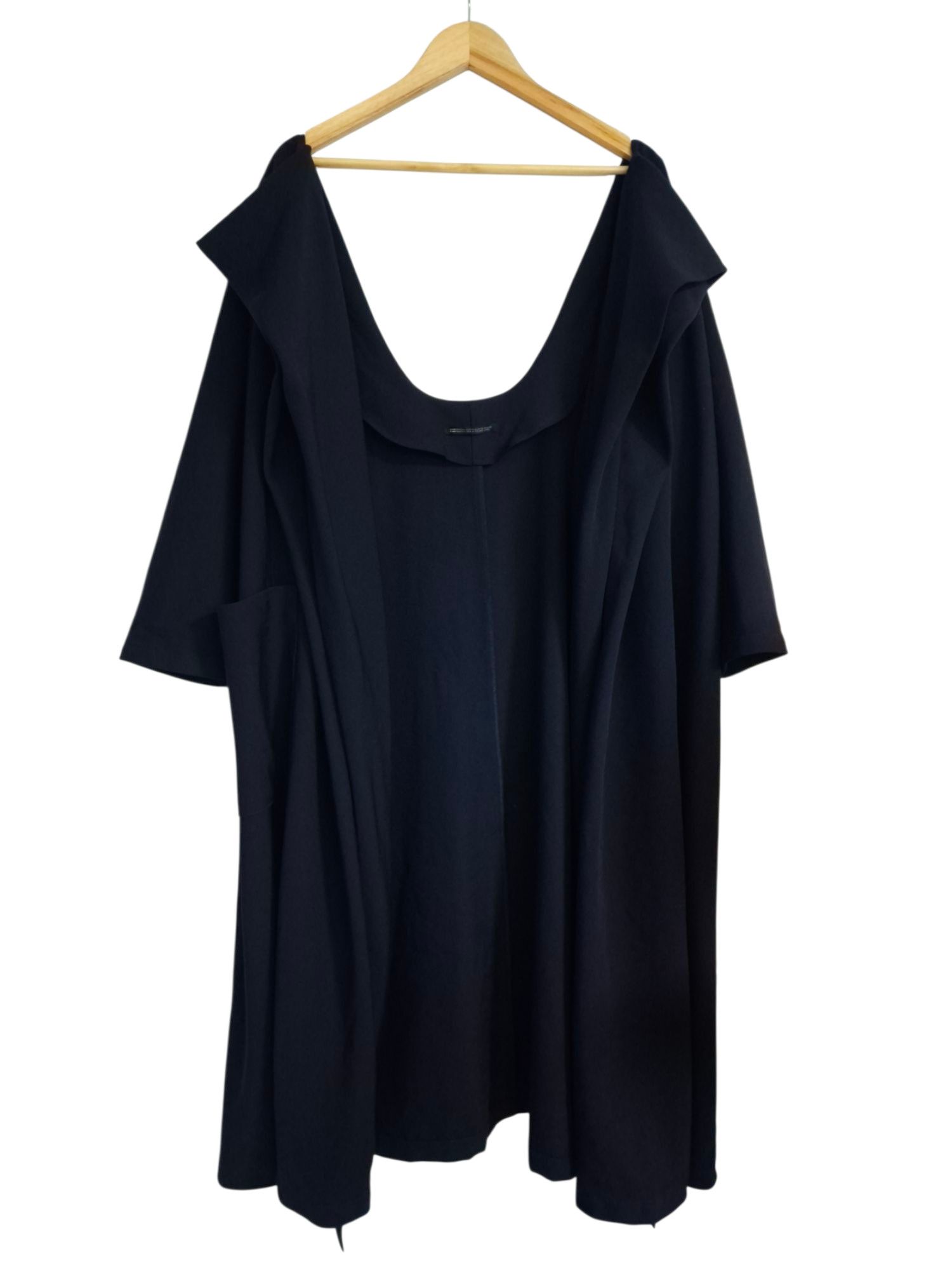 Yohji Yamamoto 90s Yohji Yamamoto Femme Dark Navy Wool Gabardine Drape Coat Size S / US 4 / IT 40 - 1 Thumbnail