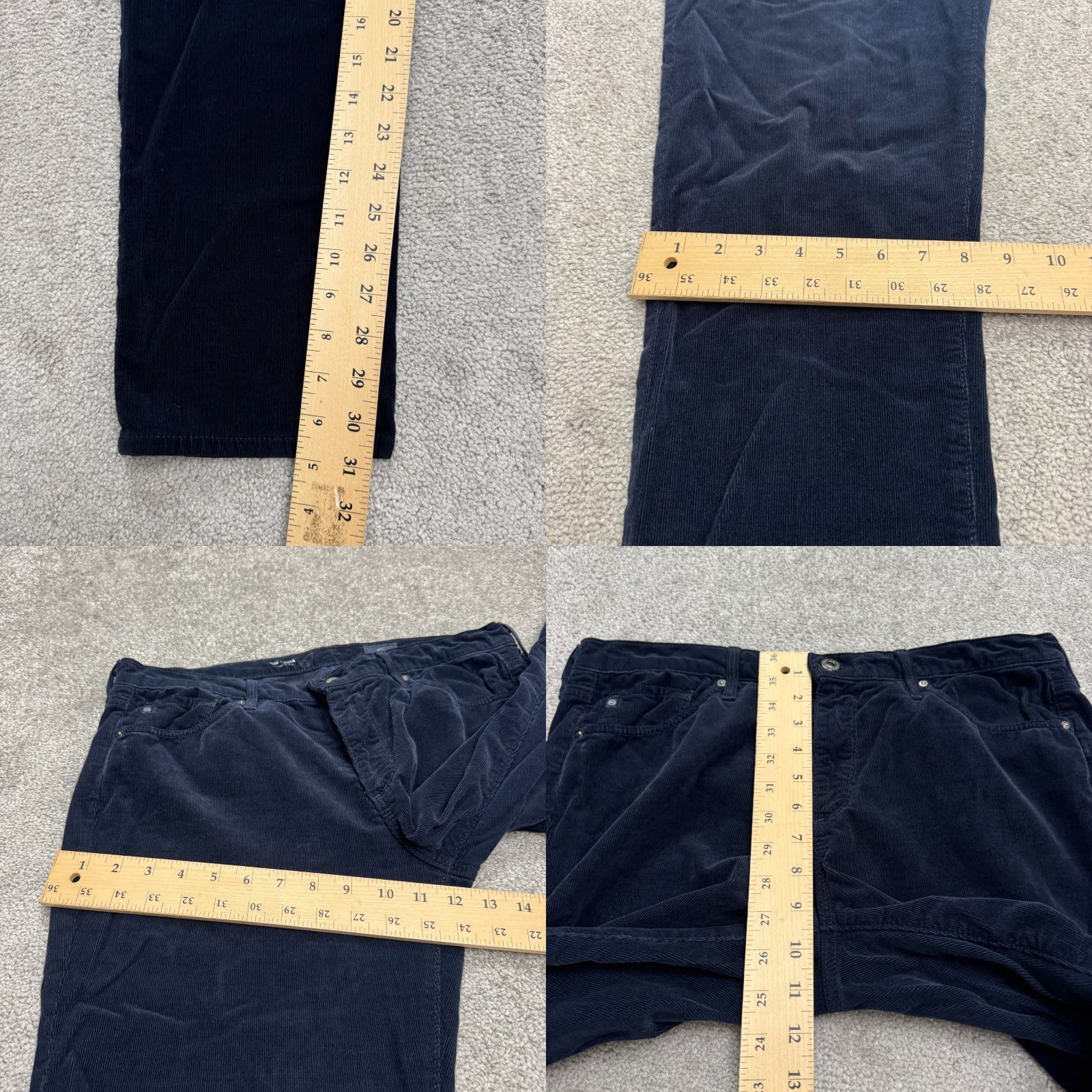 Vintage AG Adriano Goldschmied The Prima Cigarette Corduroy Pants Womens 30R Navy Blue Size 30" / US 8 / IT 44 - 9 Thumbnail