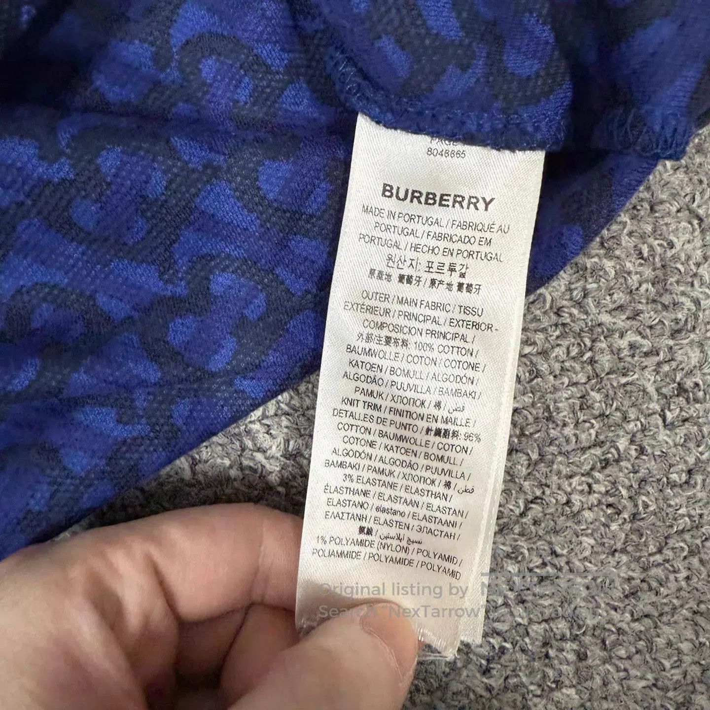 Burberry Blue Patterned Short-Sleeve Polo Shirt. Size US M / EU 48-50 / 2 - 4 Thumbnail