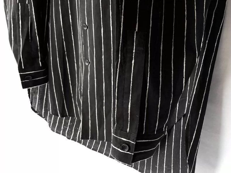 Yohji Yamamoto Yohji Yamamoto size os 1980s Maru Text Outline Stripe Shirt Size US M / EU 48-50 / 2 - 5 Thumbnail